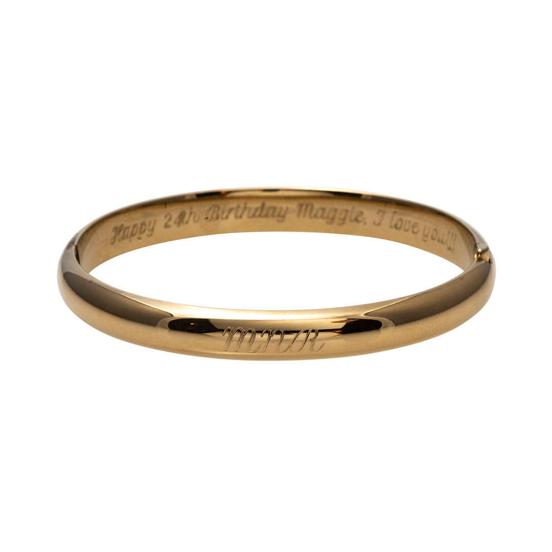 14K Gold Filled 8mm Plain Bangle Bracelet for Women - Minimalist Stackable Jewelry for Everyday Wear & Special Occasions