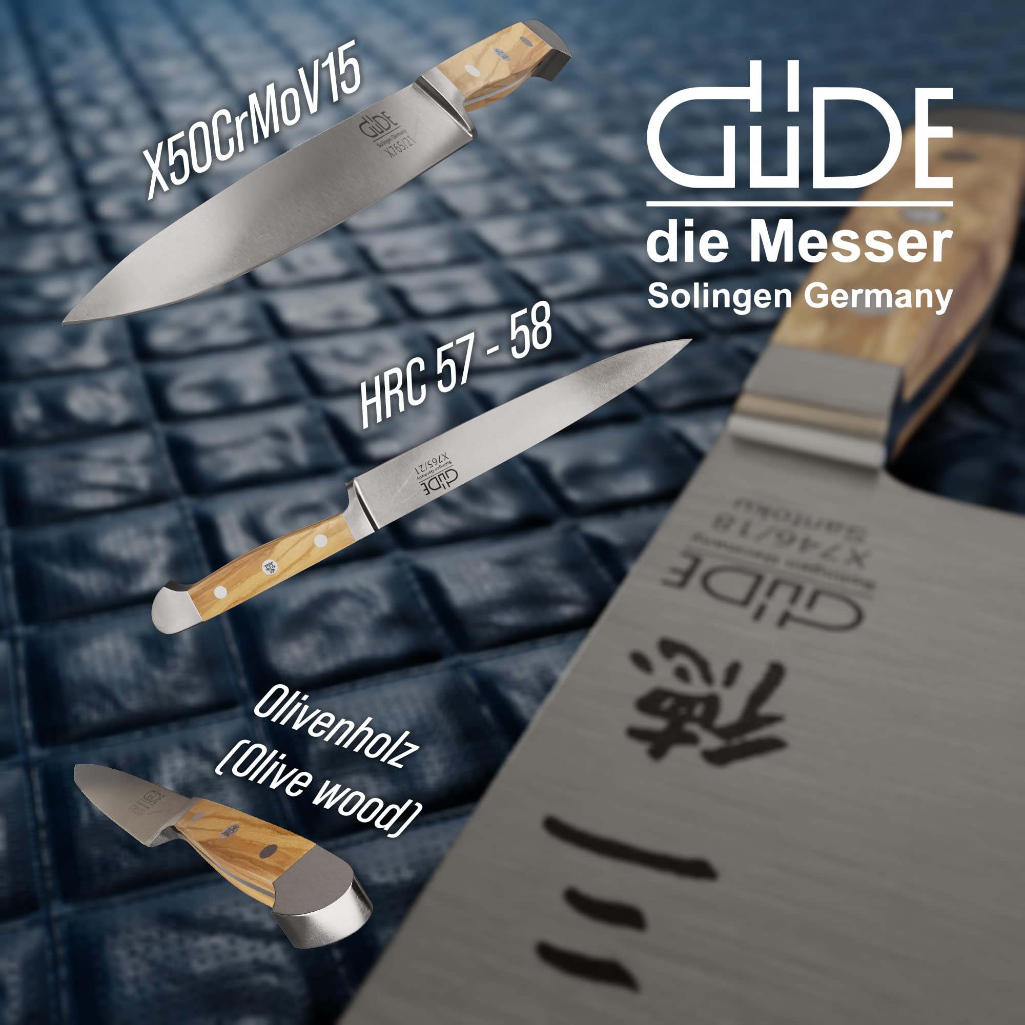 Premium Güde Alpha Olive Series 8-Inch Slicing Knife - Hand Forged Stainless Steel Blade with Olive Wood Handle - Perfect for Meat, Sushi & BBQ - Professional Chef & Home Cooking Essential