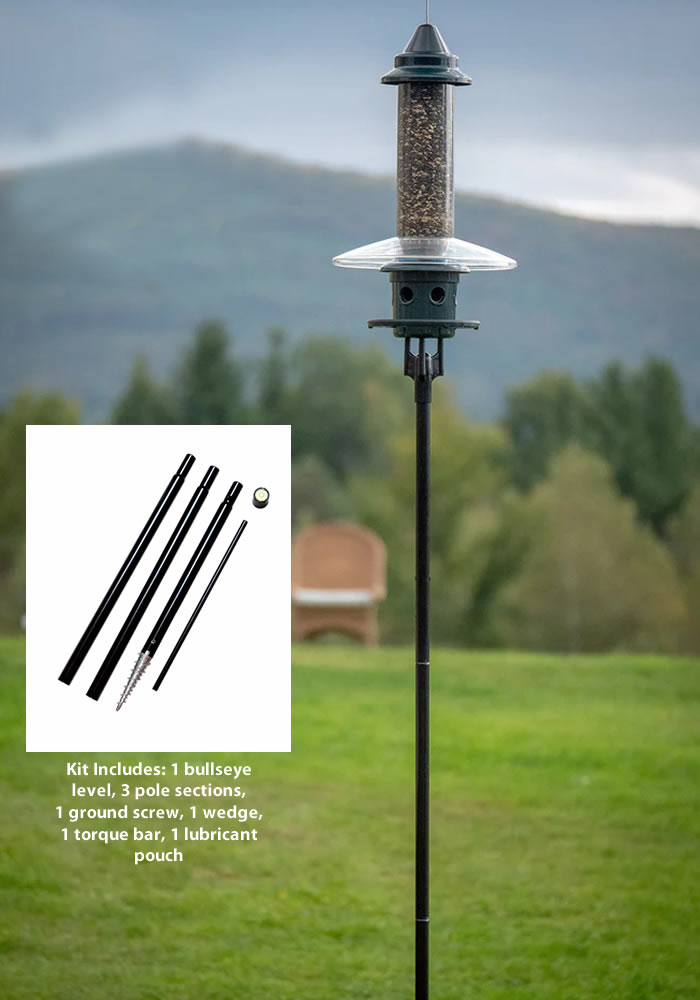 Brome BirdsUP® Single Pole Kit - Hummingbird Feeder Stand for Outdoor Garden, Patio, and Backyard Bird Watching