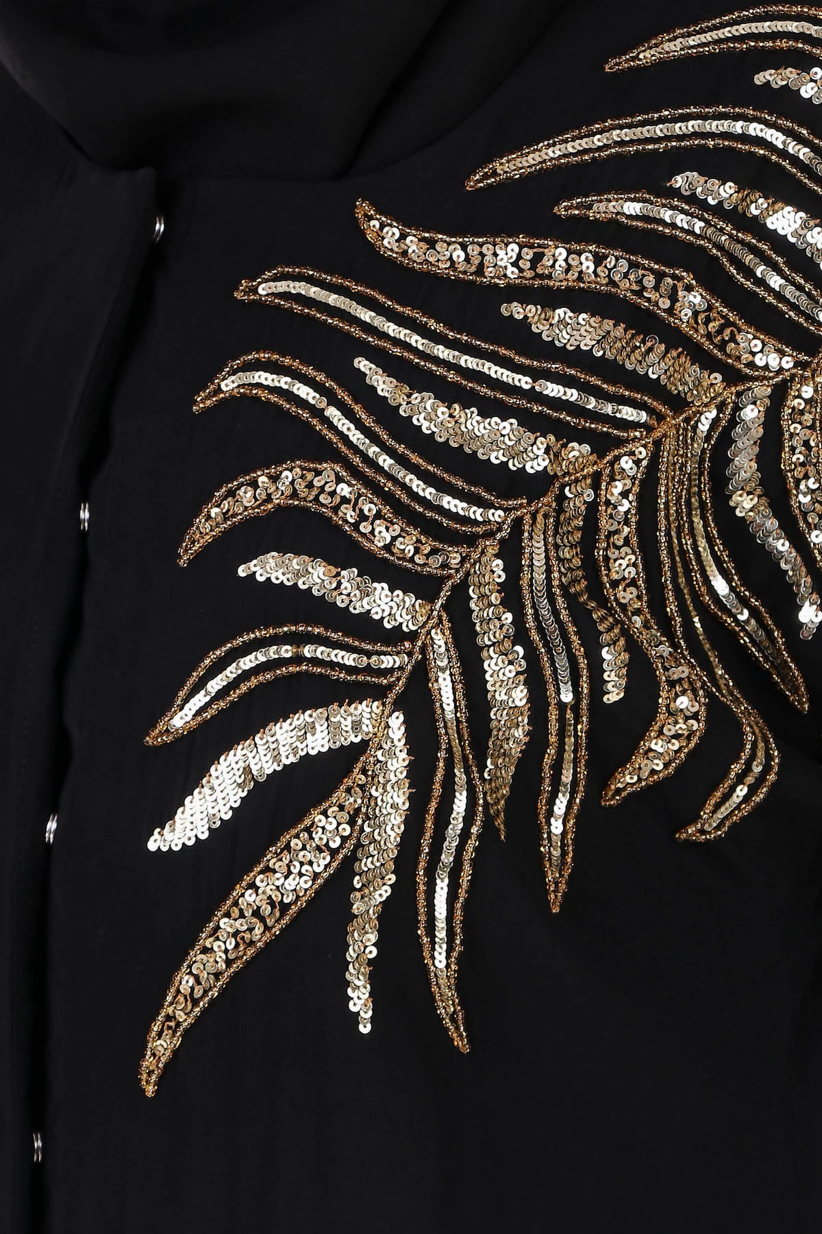 Elegant Front Open Hand Gold Leaf Embroidered Dubai Abaya Dress - Perfect for Islamic Prayer, Special Occasions & Modest Fashion