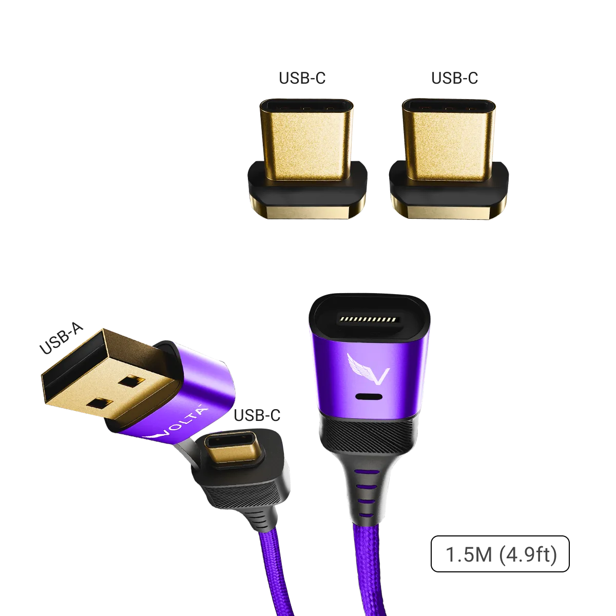 Volta MAX 240W USB-C Magnetic Charging Cable - Fast Charging for iPhone 15, MacBook, iPad, Samsung Galaxy | Perfect for Home, Office & Travel