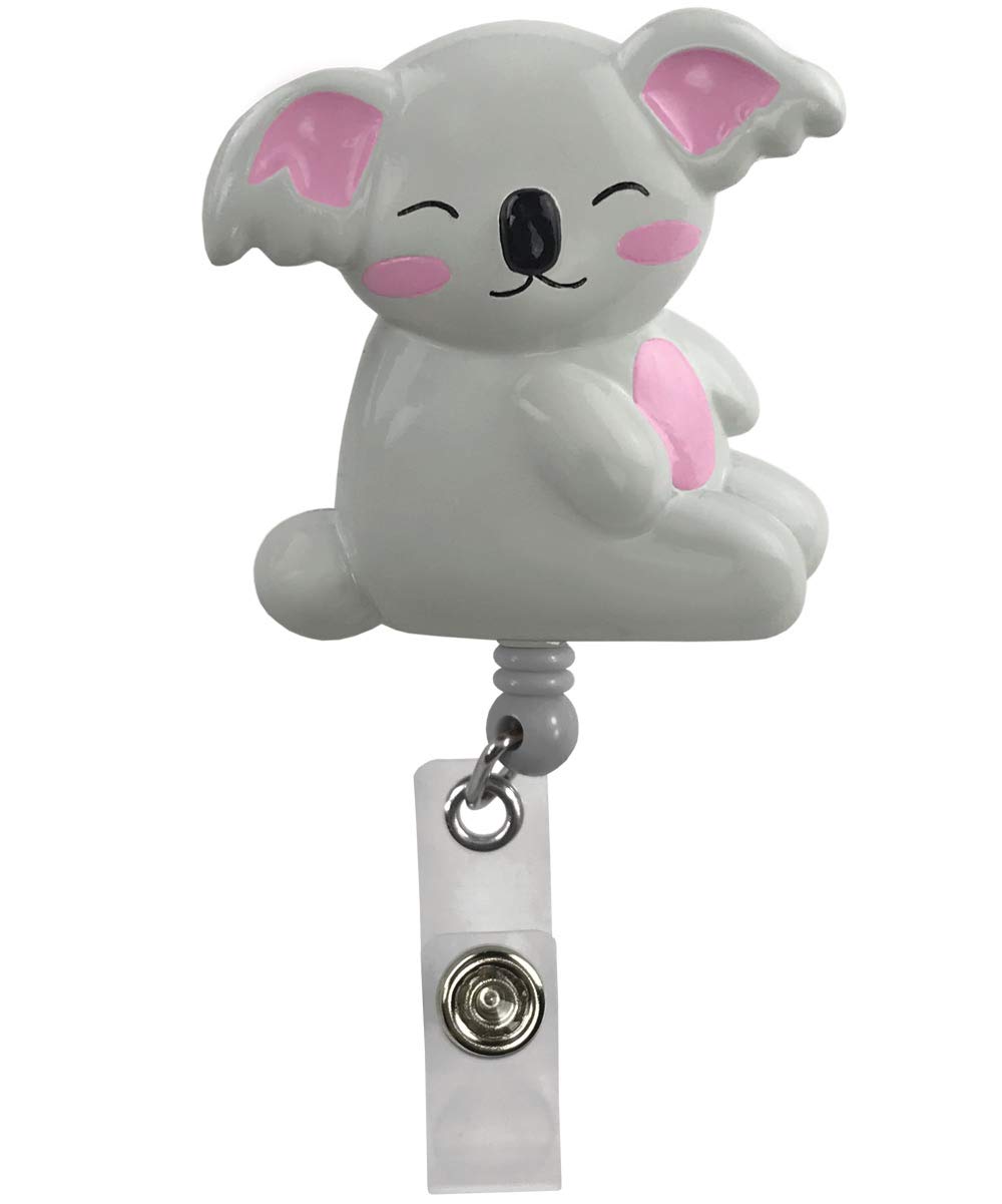 Prestige Medical Deluxe Retracteze ID Holder with Koala Design - Secure Badge Reel for Nurses, Teachers & Healthcare Professionals - Perfect for Hospitals, Schools & Office Workplaces