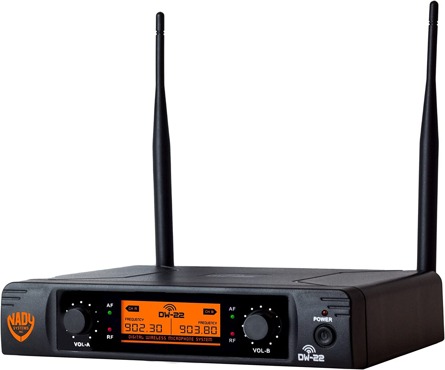 Nady DW-22 Dual Digital Wireless Microphone System - 902.3MHz/903.8MHz Lapel & Headset Mic Kit with 300ft Range, Plug & Play Setup for Presentations, Interviews, Church Services & Live Performances