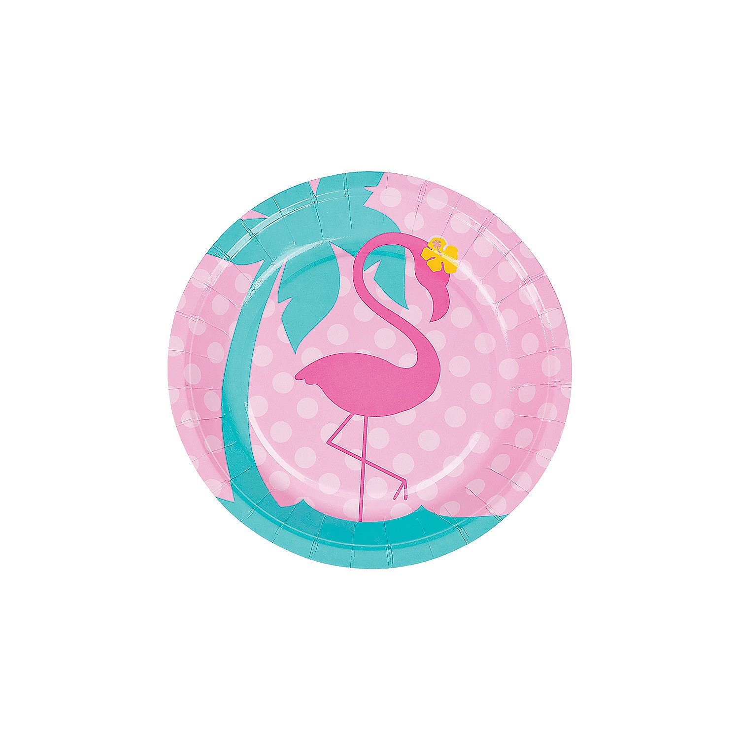 Fun Express Flamingo Paper Dessert Plates - 8-Piece Disposable Summer Party Tableware Set with Bowls - Tropical Print Plates for Kids Birthday, Pool Party & Summer BBQ Supplies