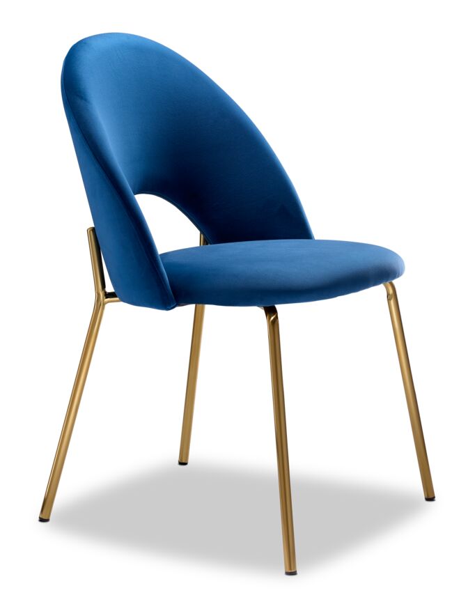 Aurora Side Chair in Blue & Gold - Modern Accent Chair for Dining Room, Living Room, or Office - Stylish Home Decor Furniture