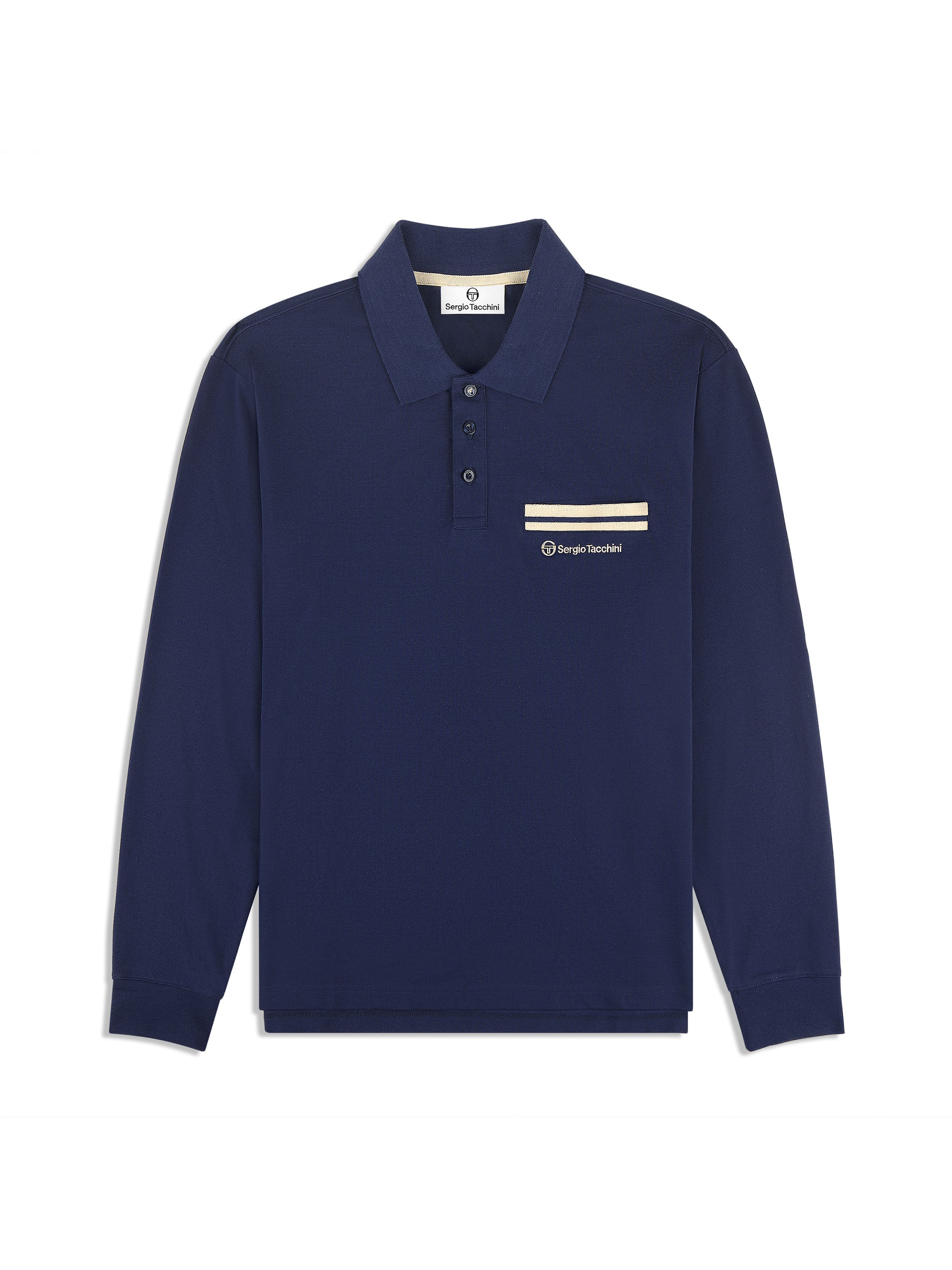 Dario Men's Long Sleeve Polo Shirt - Classic Fit, Breathable Cotton, Maritime Blue - Perfect for Business Casual, Office Wear & Outdoor Activities