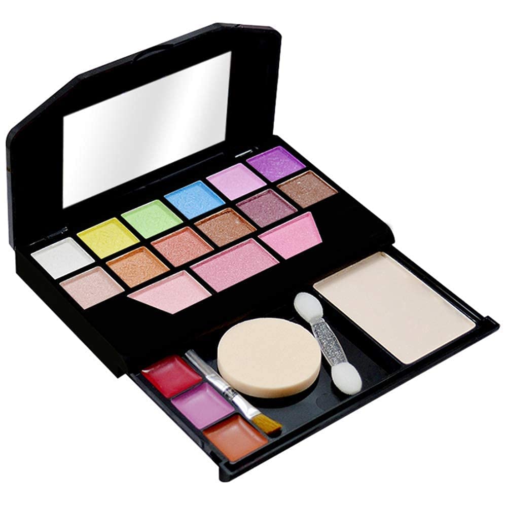 MYGIRL TYA Mini 5024 Multicolor Makeup Kit with 7 Lightweight Pink Makeup Brushes Set - Complete Cosmetic Collection for Women & Girls (Pack of 8) | Perfect for Travel, Birthday Gifts & Makeup Beginners