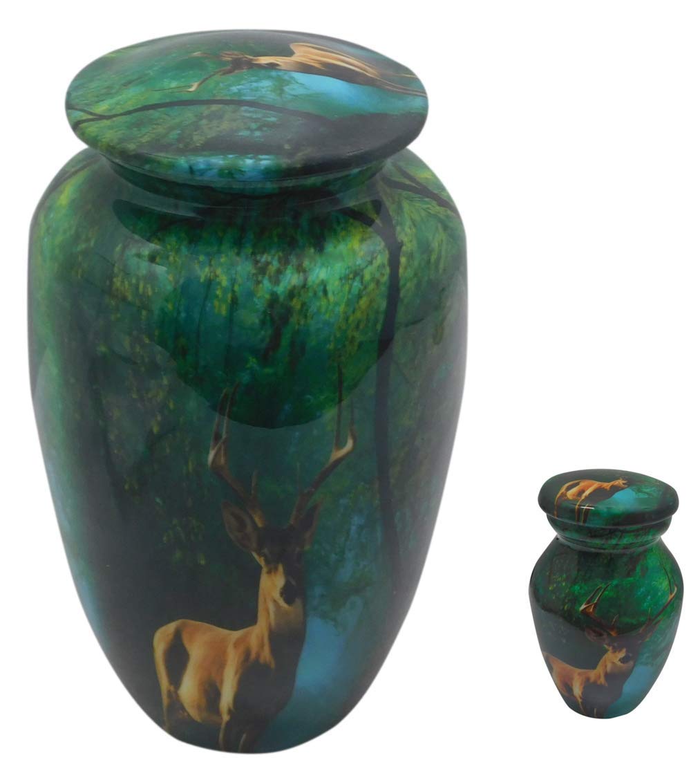 Personalized Large Hunting Cremation Urn for Elk & Deer - Memorial Keepsake with Velvet Bag - Perfect for Hunter's Funeral, Memorial Display & Home Decoration