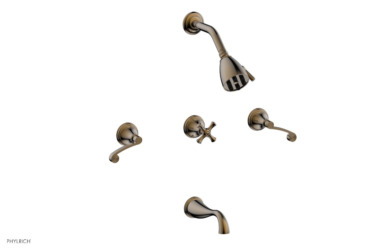 3RING D2206 Three Handle Tub and Shower Faucet Set - Chrome Finish, Hot & Cold Water Control, Easy Installation for Bathroom Renovation (Perfect for Modern Homes, Apartments, and Hotel Bathrooms)