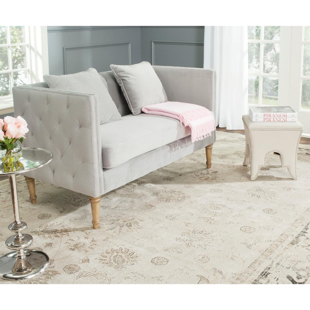 Safavieh Sarah Grey & Espresso Sette 3-Piece Living Room Furniture Set - Modern Sofa, Loveseat & Chair for Home Decor | Perfect for Apartments, Living Rooms & Office Spaces