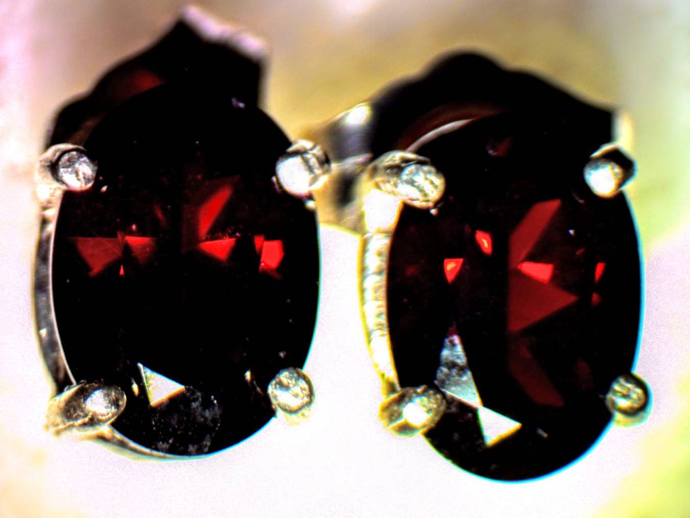 Natural Blood Red Garnet Stud Earrings - 8x6mm Oval Cut Solid Sterling Silver, 3 TCW, VS Clarity | Fine Jewelry for Kids, Birthstone Gift | Perfect for Birthdays, Holidays & Special Occasions