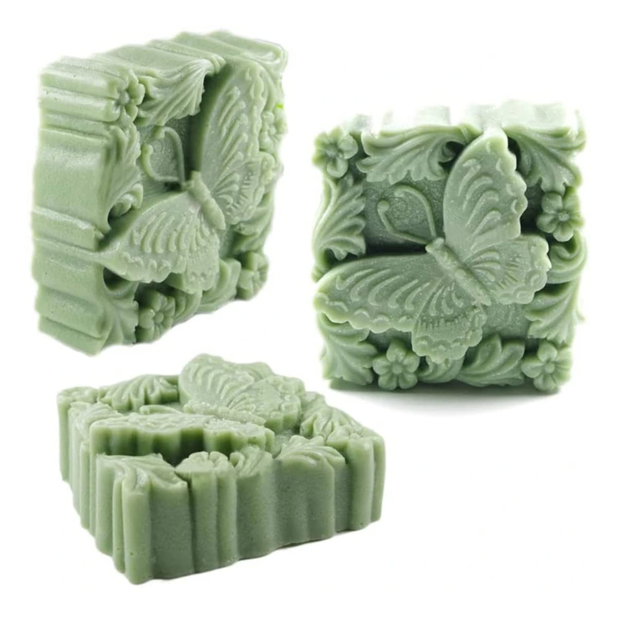 2 Pcs Butterfly Flower Soap Mold - 3D Silicone Mold for DIY Handmade Soaps, Bath Bombs, Lotion Bars, Candles - Perfect for Home Spa, Wedding Favors, and Gift Making