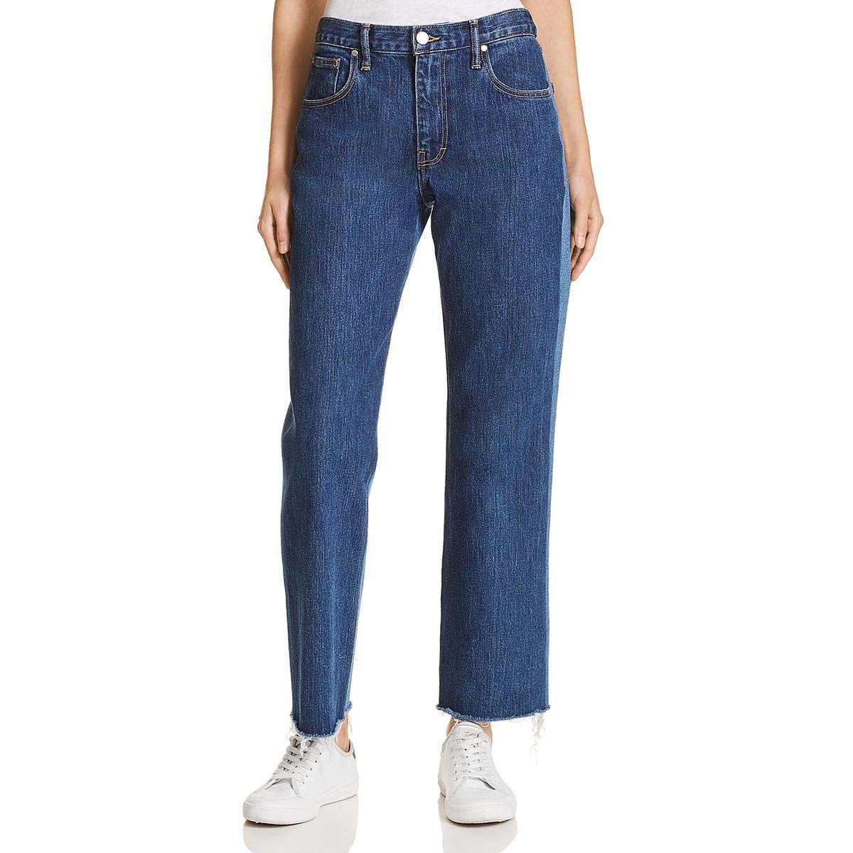 Elizabeth and James Women's Holden Wide Leg Jeans - High Waist Distressed Denim Pants, Blue Wash Size 29 | Casual Chic Outfit for Street Style & Weekend Wear