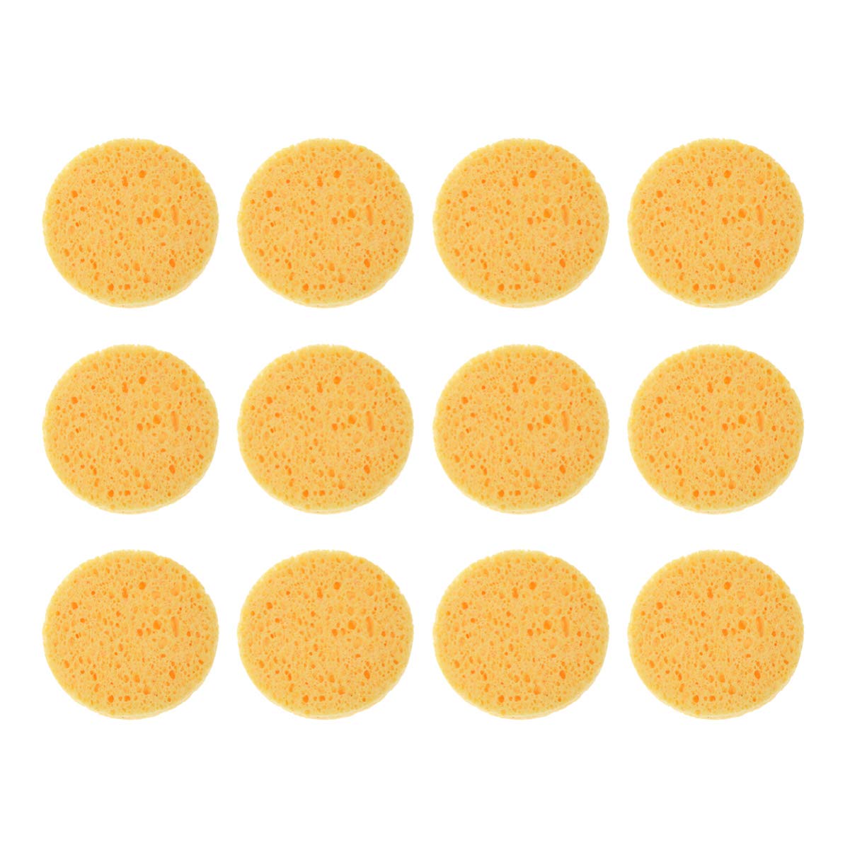 12pcs Natural Cellulose Makeup Sponges - Exfoliating & Deep Cleansing Facial Sponge Puffs for Makeup Removal | Soft Compressed Cosmetic Sponges for Spa, Travel & Daily Beauty Routine