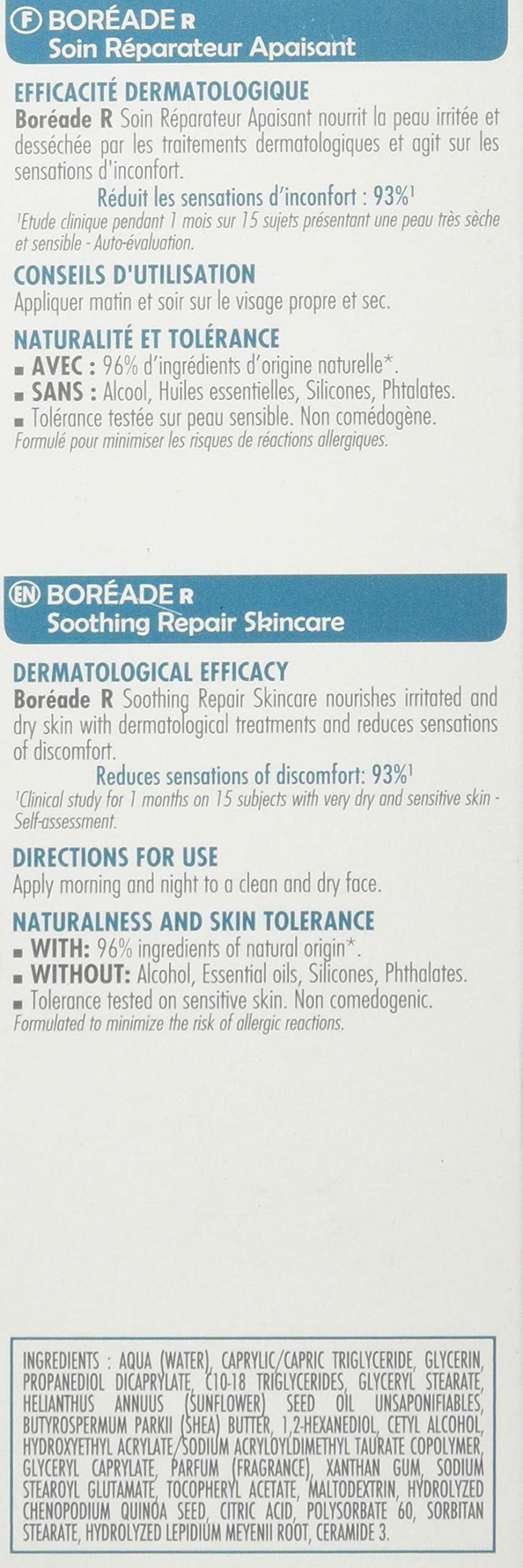 Boreade R Soothing Repair Skincare Cream - 40ml Hydrating Facial Moisturizer for Dry & Sensitive Skin - Perfect for Night Routine & Post-Procedure Care