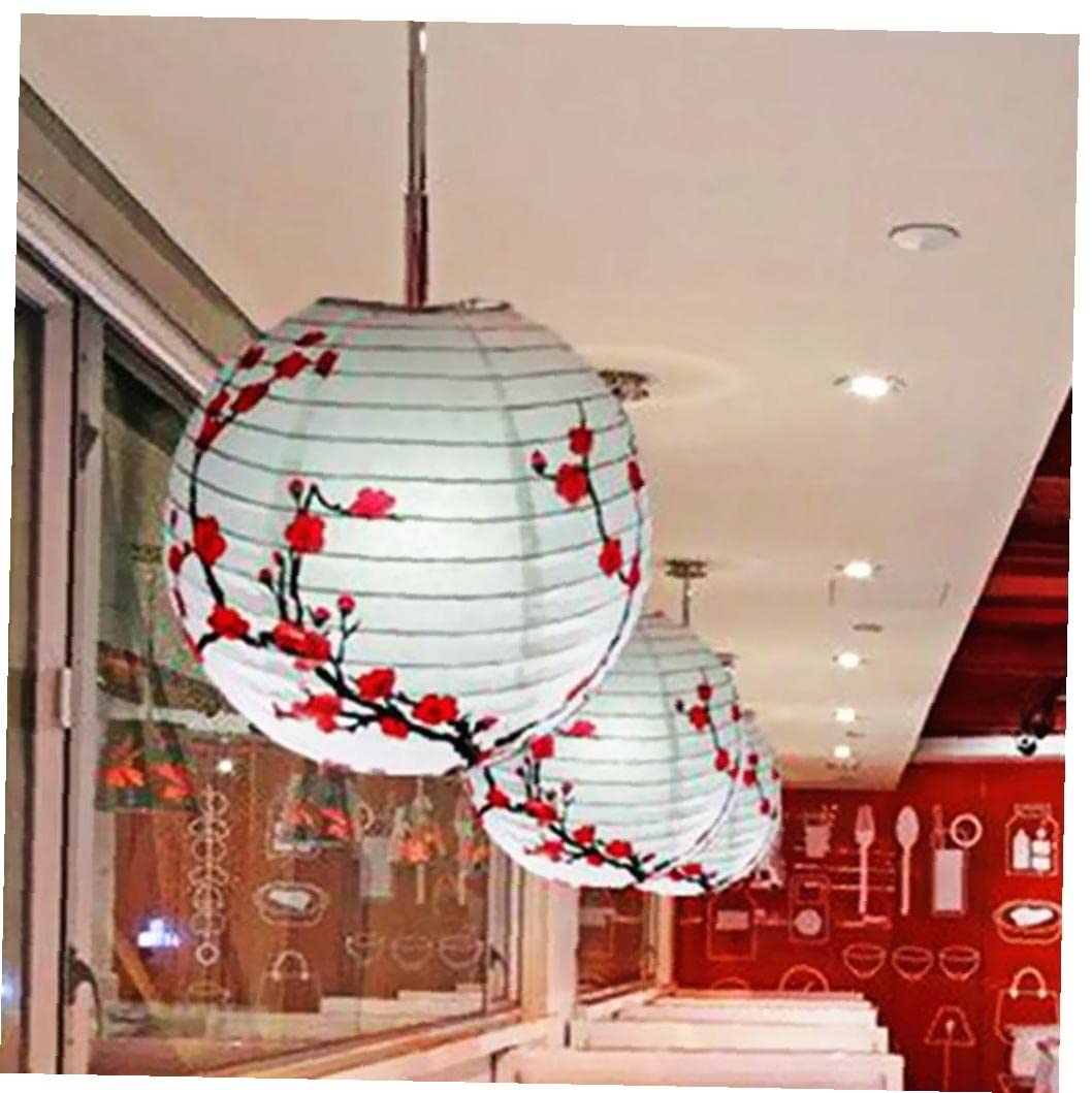 Japanese Cherry Blossom Paper Lanterns - Oriental Style Decorative Hanging Lanterns for Home, Wedding, Restaurant & Party Decor | Perfect for Asian-Themed Events and Indoor/Outdoor Lighting