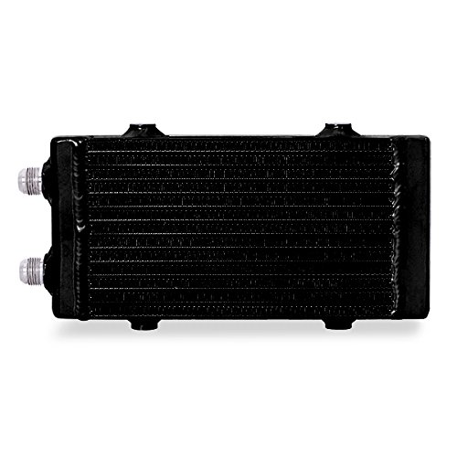 Universal Dual Pass Bar & Plate Oil Cooler Heat Exchanger - Small, Black, High-Performance Mishimoto for Cars, Trucks & Motorcycles - Ideal for Racing, Off-Road & Daily Driving