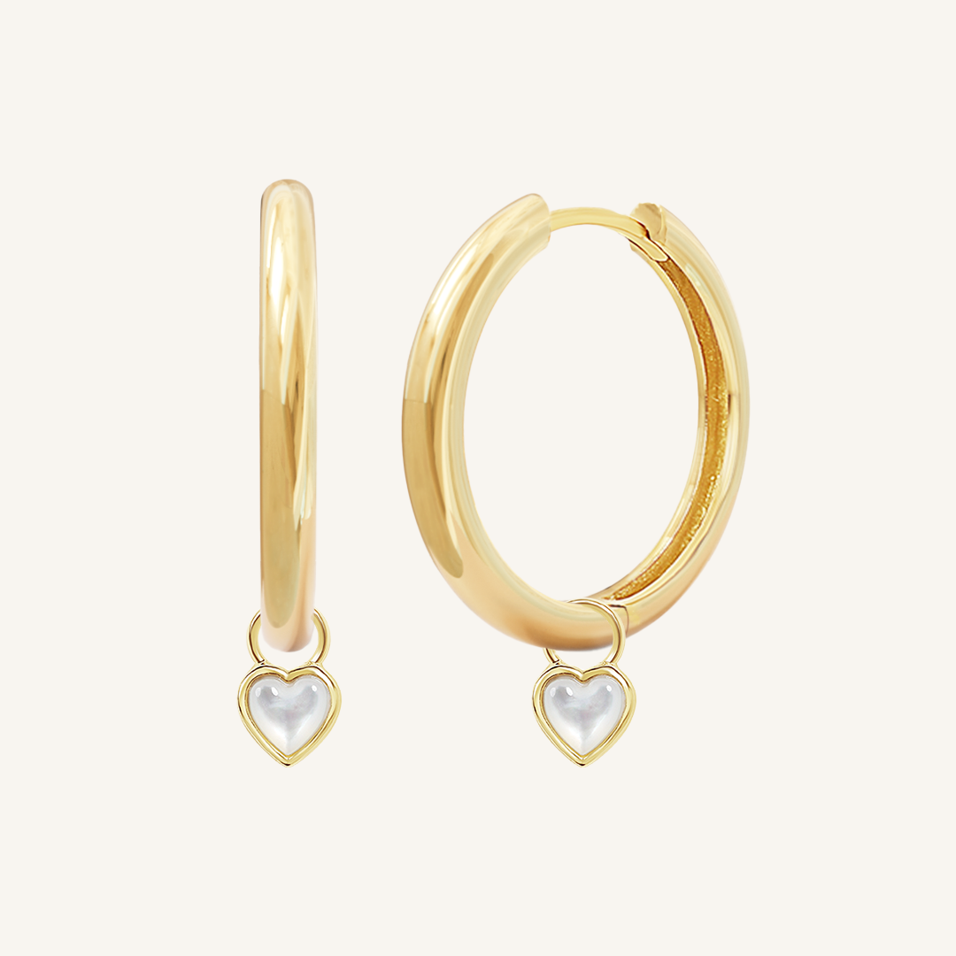 Devote Heart Plain Hoops - Minimalist Sterling Silver Hoop Earrings for Women, Everyday Wear & Special Occasions