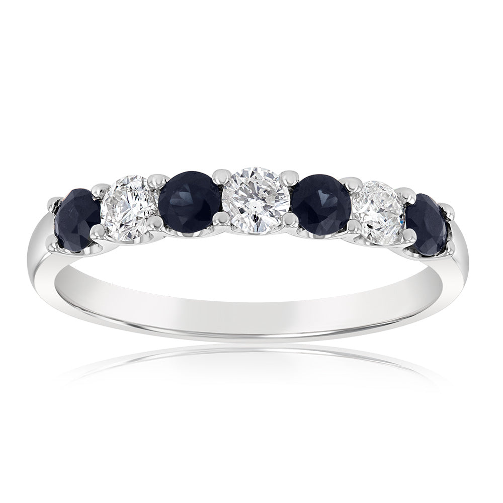 18ct White Gold 0.60 Carat Natural Blue Sapphire & Diamond Engagement Ring - Perfect for Proposals, Anniversaries & Special Occasions