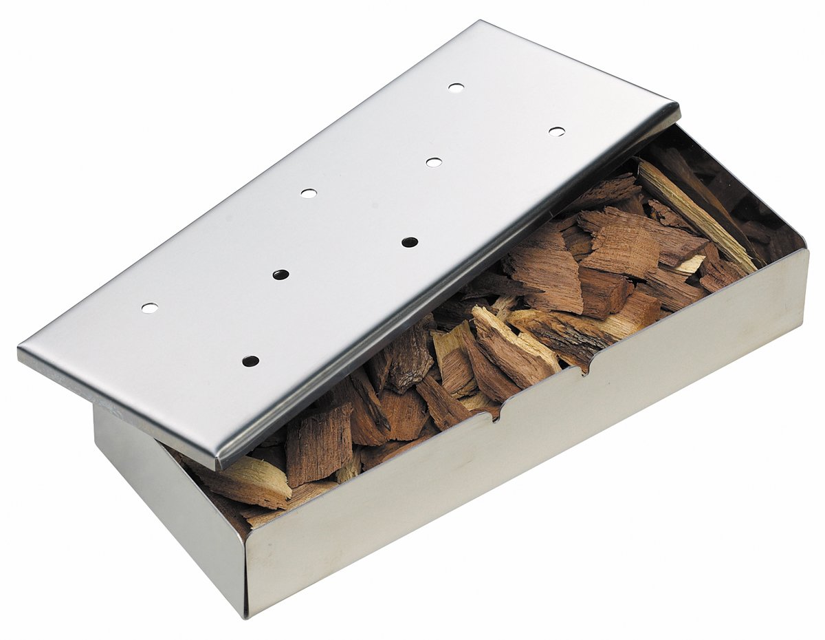 GrillPro 00185 Premium Stainless Steel Smoker Box for BBQ, Grilling & Smoking - Perfect for Wood Chips & Pellets on Gas Grills, Charcoal Grills & Outdoor Cooking