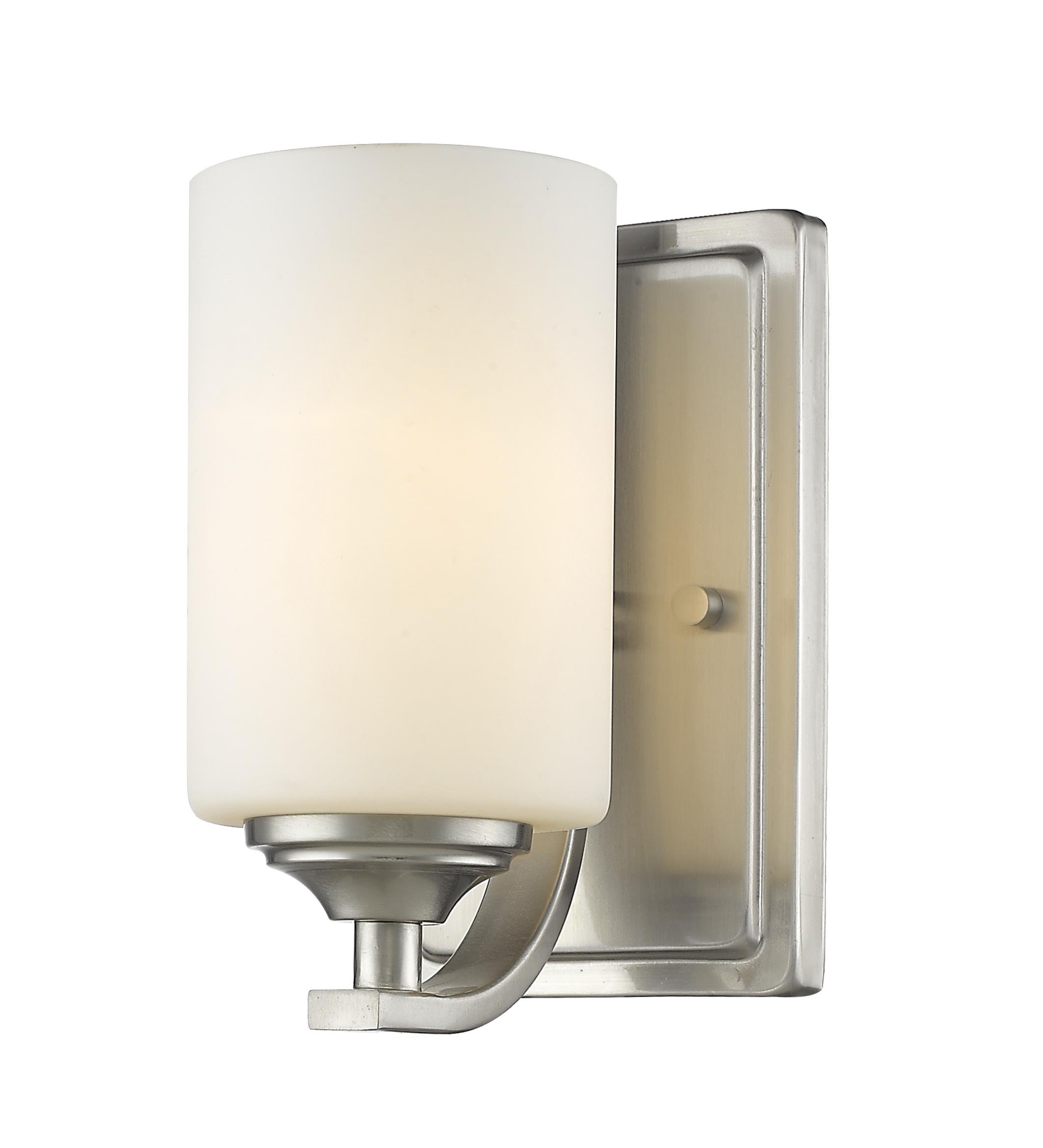 1-Light Wall Sconce with Matte Opal Glass Shade - Modern Indoor Lighting for Bedroom, Hallway & Living Room Decor