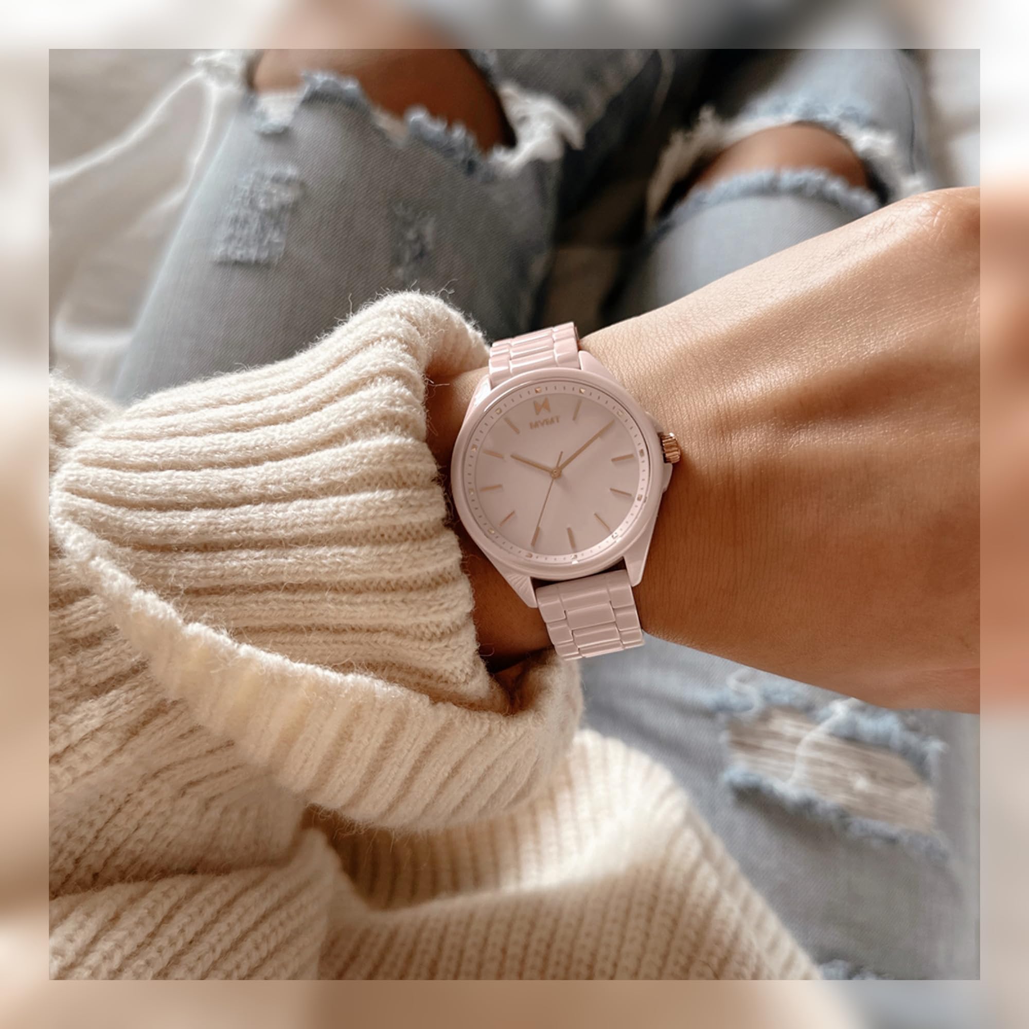 MVMT Coronada Ceramic Women's Watch - Minimalist Analog Wristwatch with Interchangeable Bands, 36mm Case, Water Resistant to 30m - Perfect for Office, Date Night & Everyday Wear