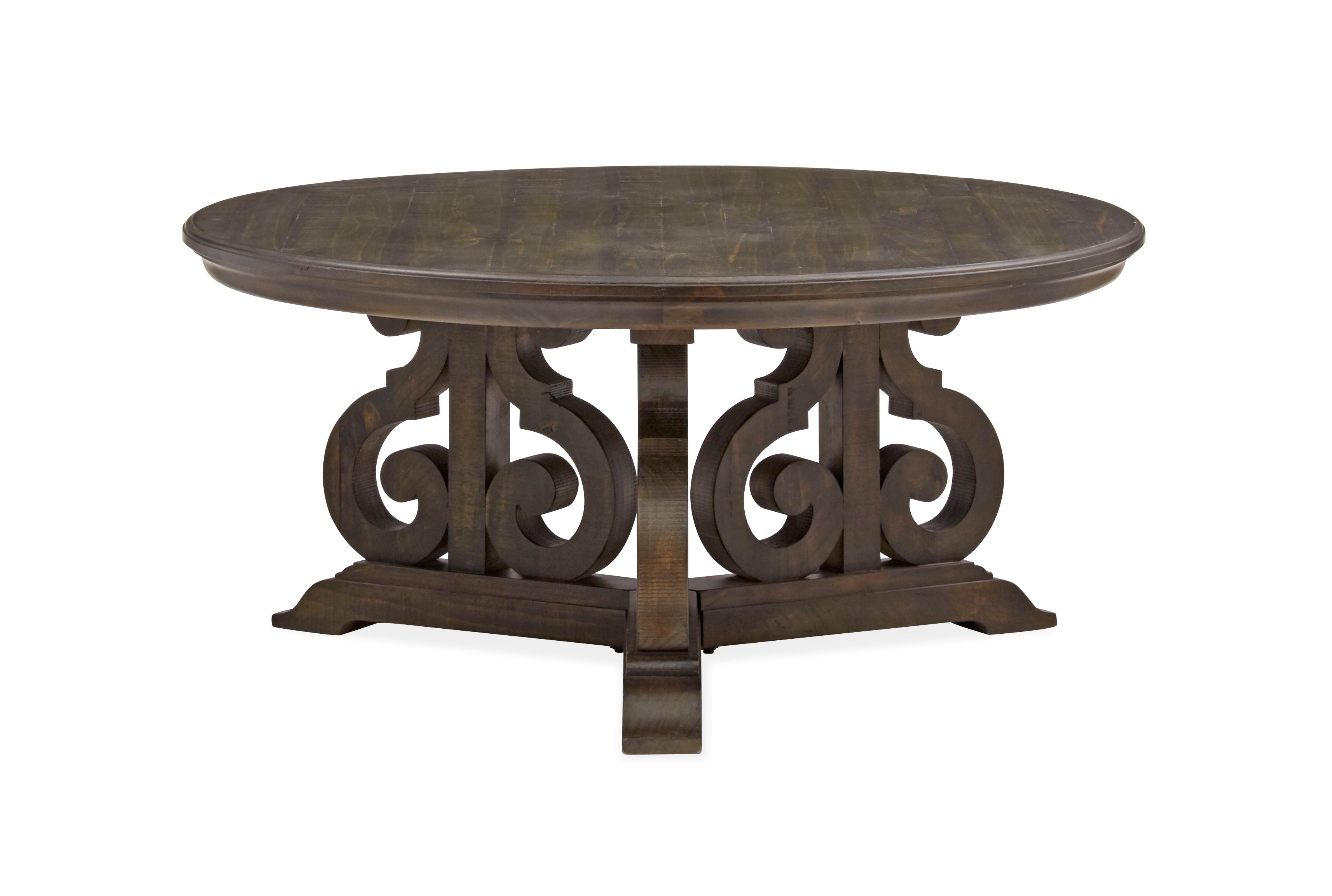 Bellamy Round Cocktail Table - Dark Brown Wood Coffee Table for Living Room, Perfect for Small Spaces & Home Decor