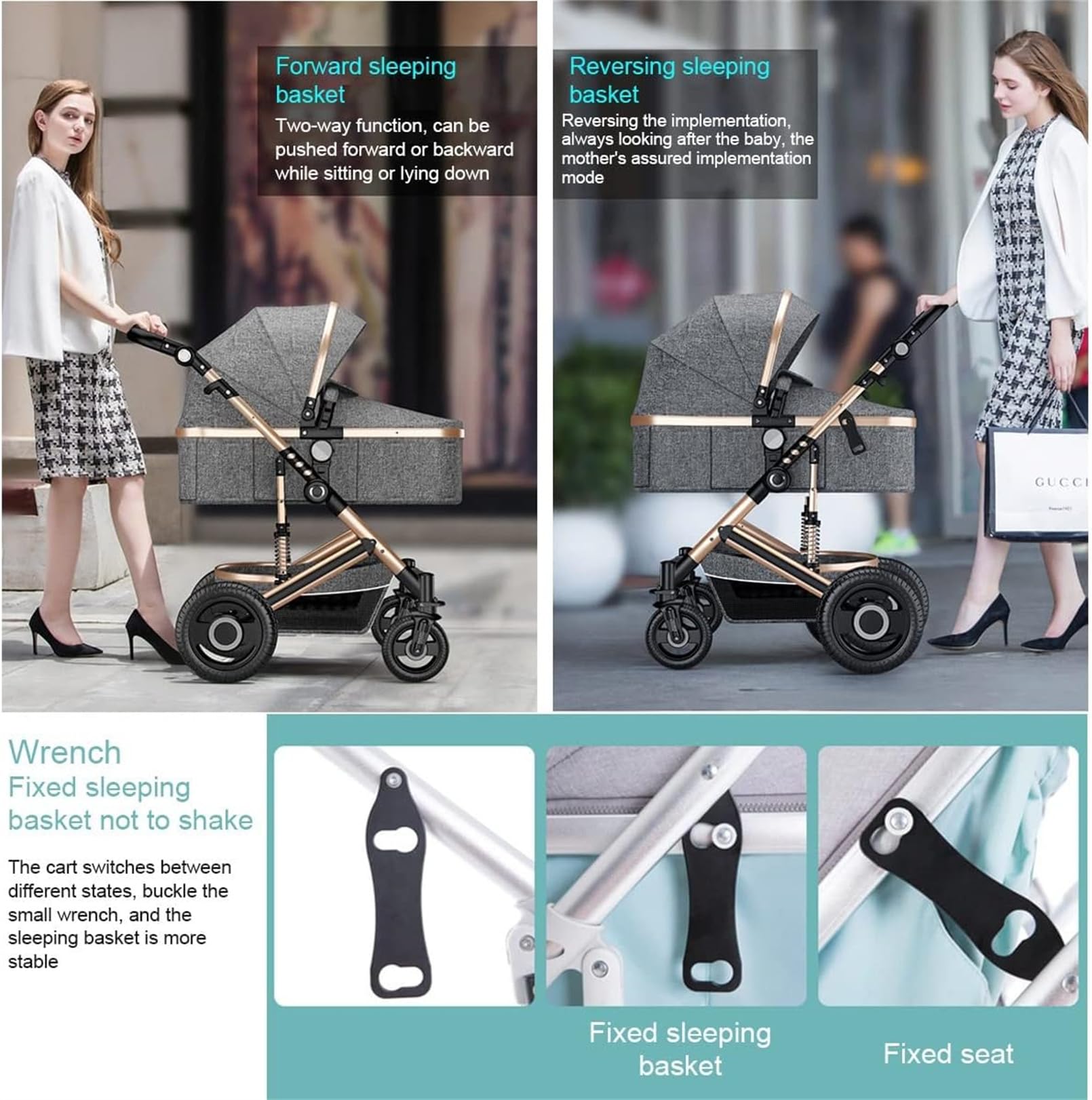 Lightweight Aluminum Alloy Baby Stroller - Foldable High Landscape Infant Carriage with Reversible Bassinet for Newborns | Pink | Perfect for Park Walks, Shopping & Travel