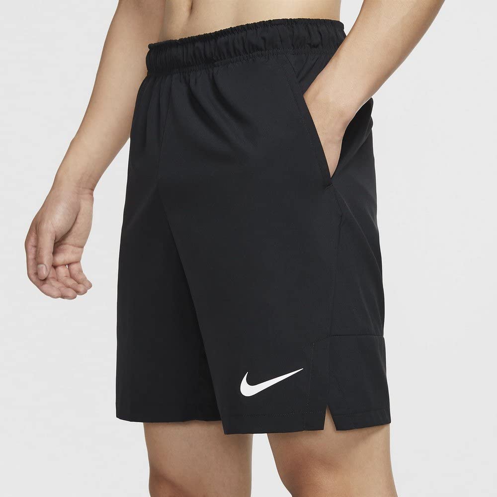 Nike Flex Shorts Woven 3.0 - Men's Running & Training Shorts - Black/White - Medium - Breathable & Lightweight for Gym, Jogging, and Outdoor Activities