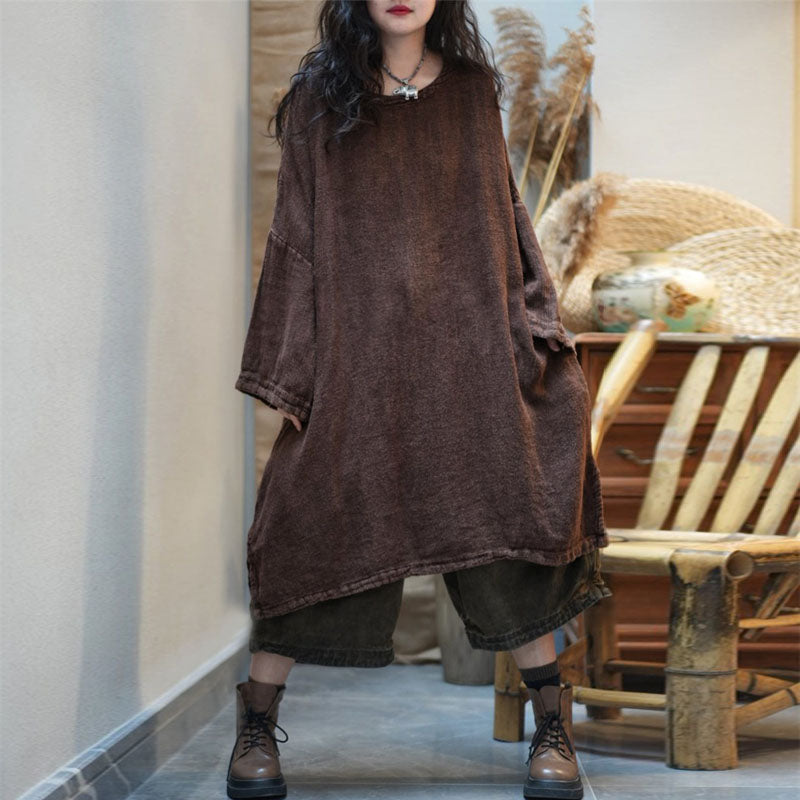 Stylish Women's Cotton Long Sleeve Fall Dress with Pockets - Perfect for Autumn Outfits, Office Wear & Casual Dates
