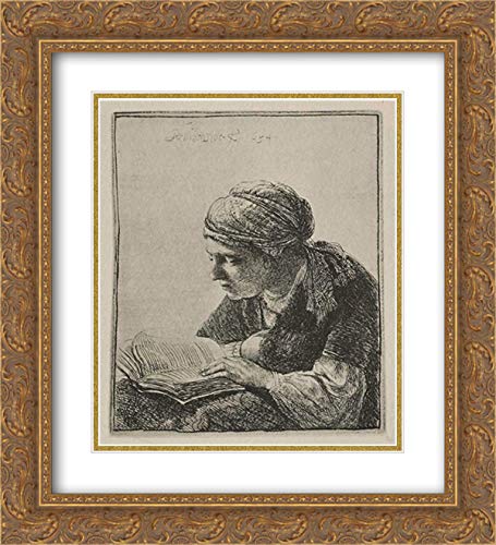 Rembrandt Art Print - 20x22 Gold Ornate Framed Museum Quality Painting with Double Matting | Classic Home Decor for Living Room, Bedroom & Office