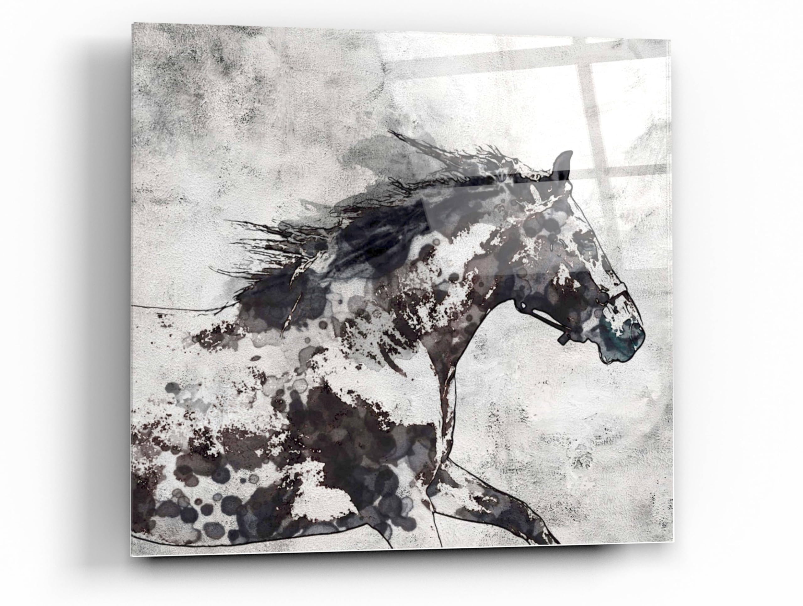Epic Art 'Bay Horse 4' by Irena Orlov - Premium Acrylic Glass Wall Art Painting 24x24 Inches - Modern Home & Office Decor for Living Room, Bedroom, or Gallery Display