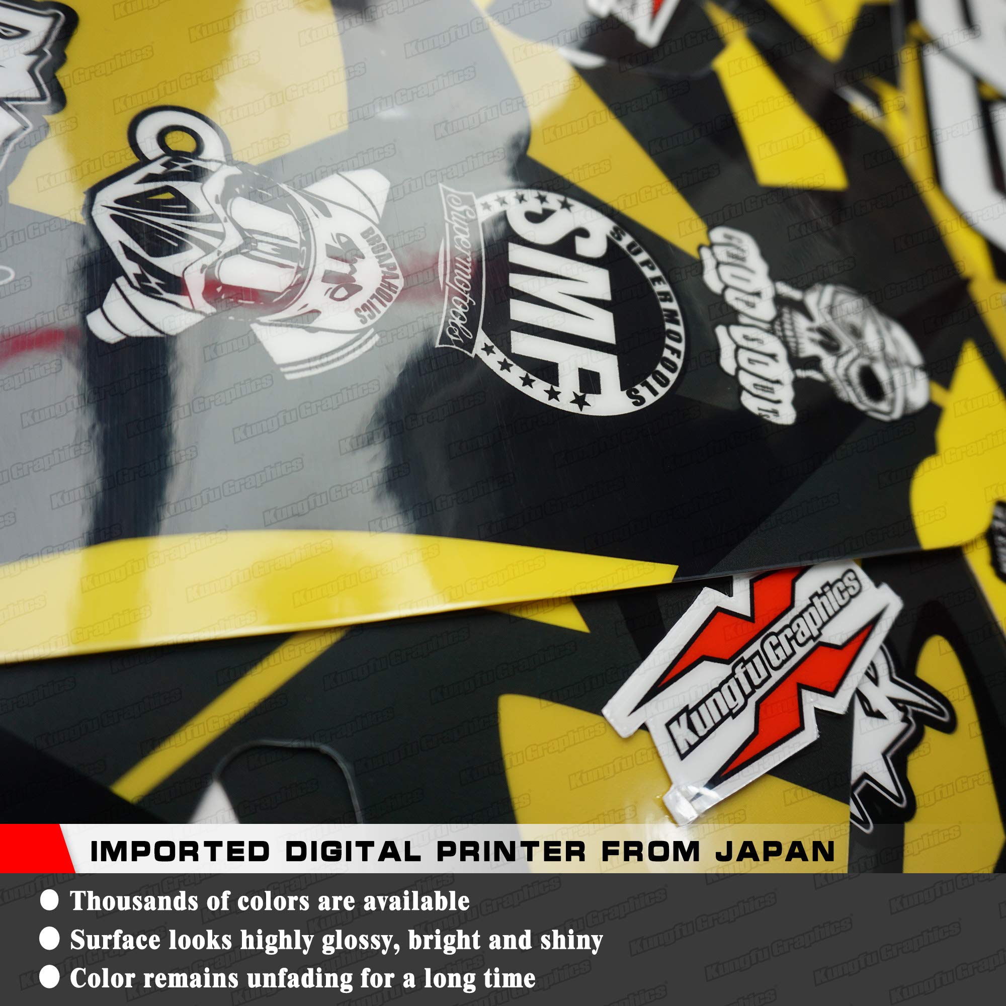 Custom Kungfu Graphics Decal Kit for 2007-2008 Kawasaki KXF250 KX250F Dirt Bike - KW2F0608003-KO - Perfect for Motocross Racing & Off-Road Adventures