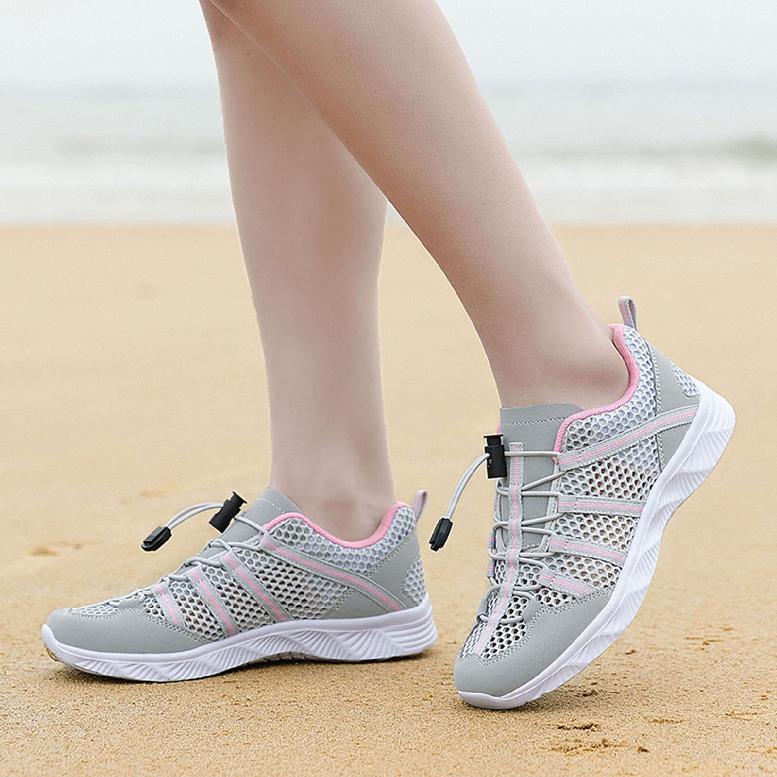 White Women's Platform Sneakers - Comfortable Athletic Running Shoes for Gym, Hiking & Casual Wear | Spring Training Shoes with Slip-On Design for Sports & Leisure Activities
