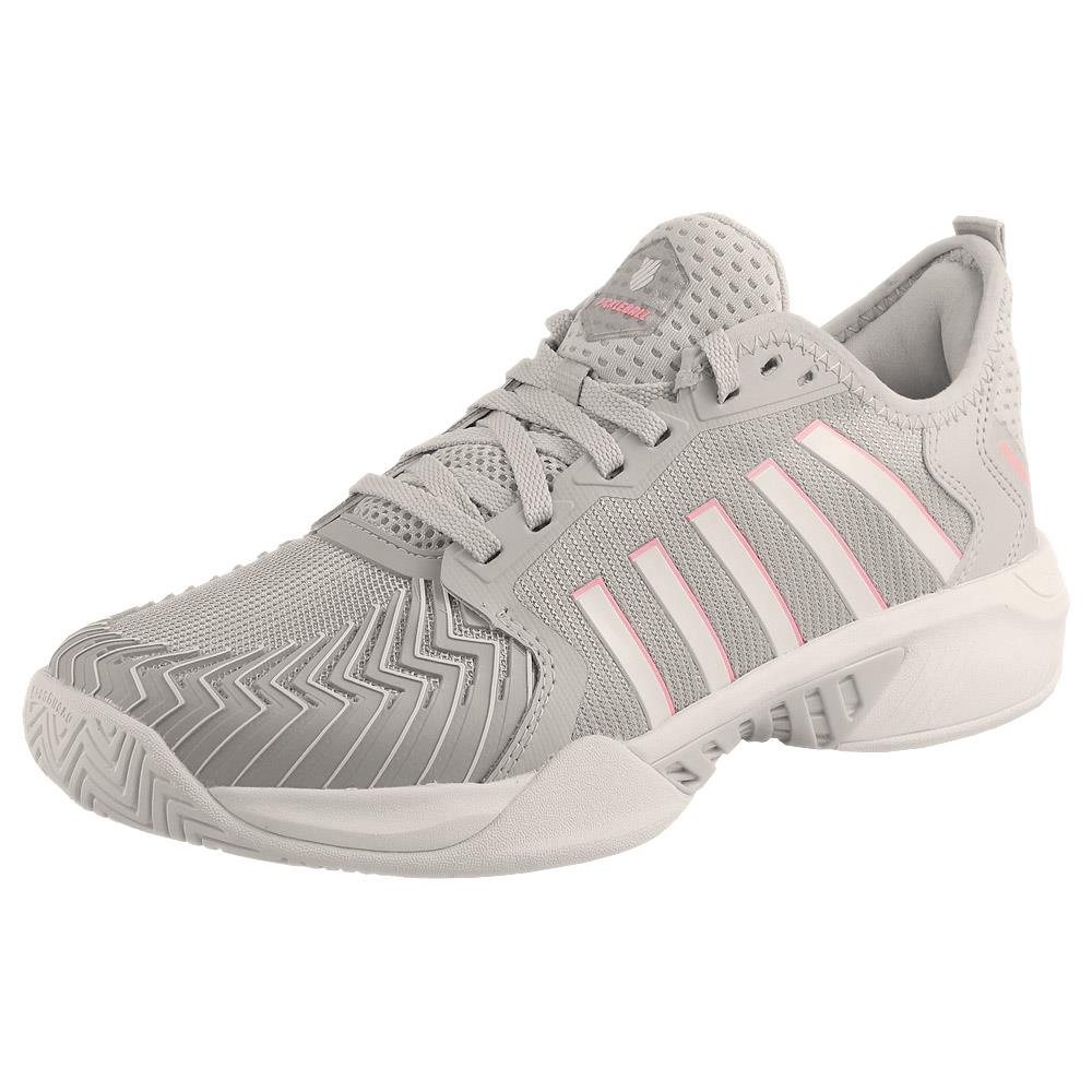 K Swiss Women's Pickleball Supreme Shoes - Light Grey & White Court Sneakers for Pickleball, Tennis & Casual Wear