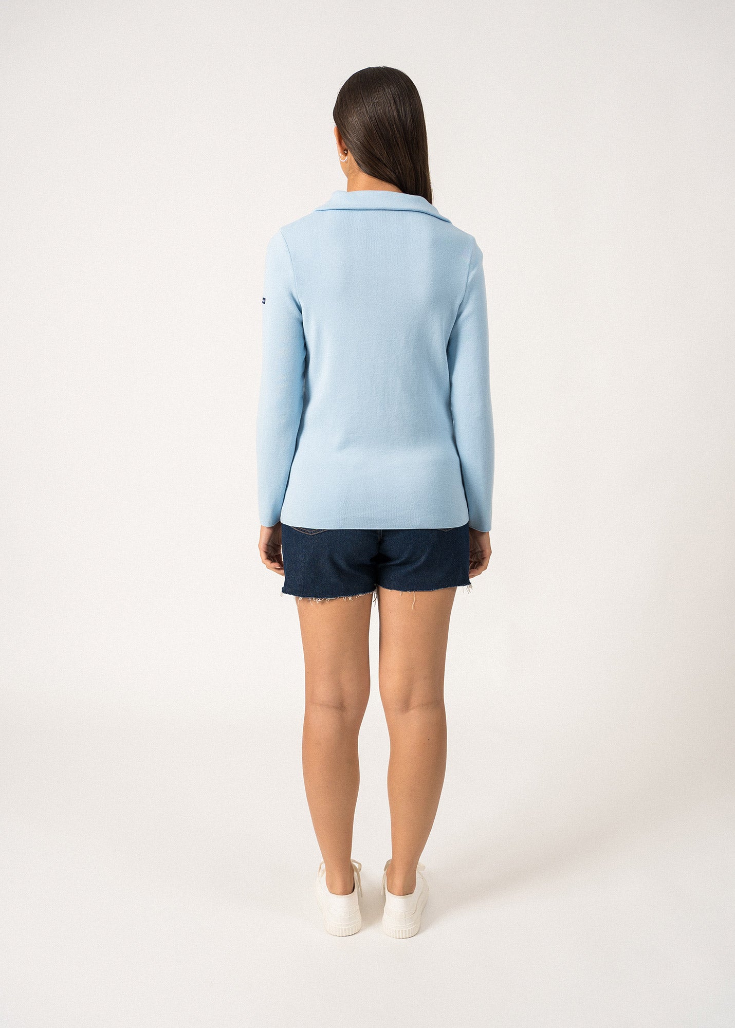 Women's Cotton Trucker Sweater - Light Blue Vintage Style Cardigan for Casual Wear | Perfect for Fall Layering, Coffee Dates & Weekend Outfits