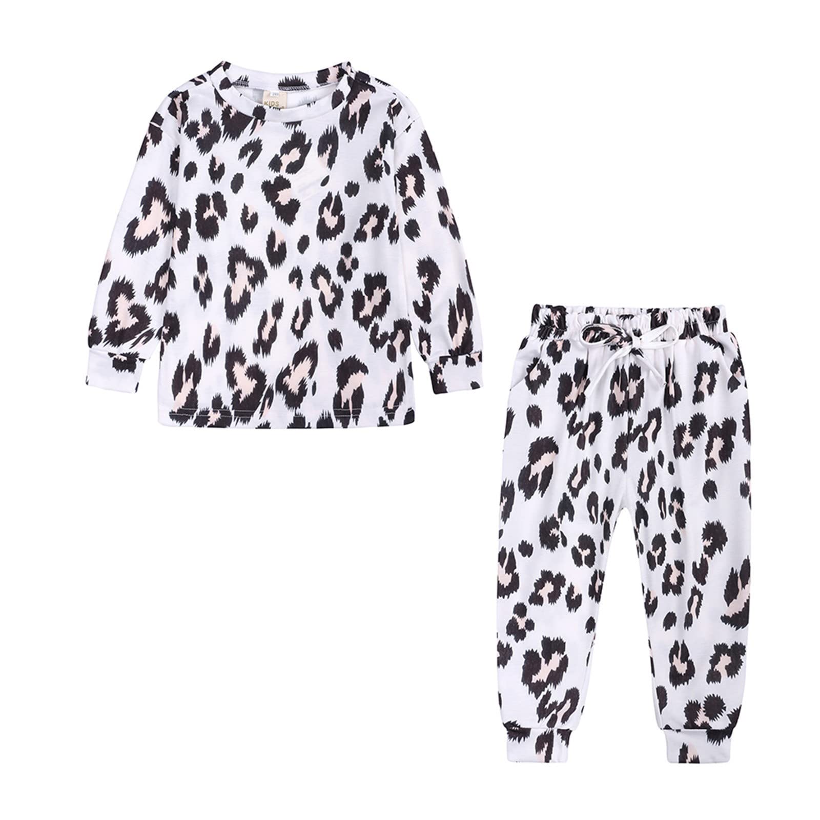 Baby & Toddler Girls Clothes | Leopard Print Long Sleeve Sweatshirt | Sports Casual Outfit for Boys & Girls | Perfect for Playdates & Outdoor Activities