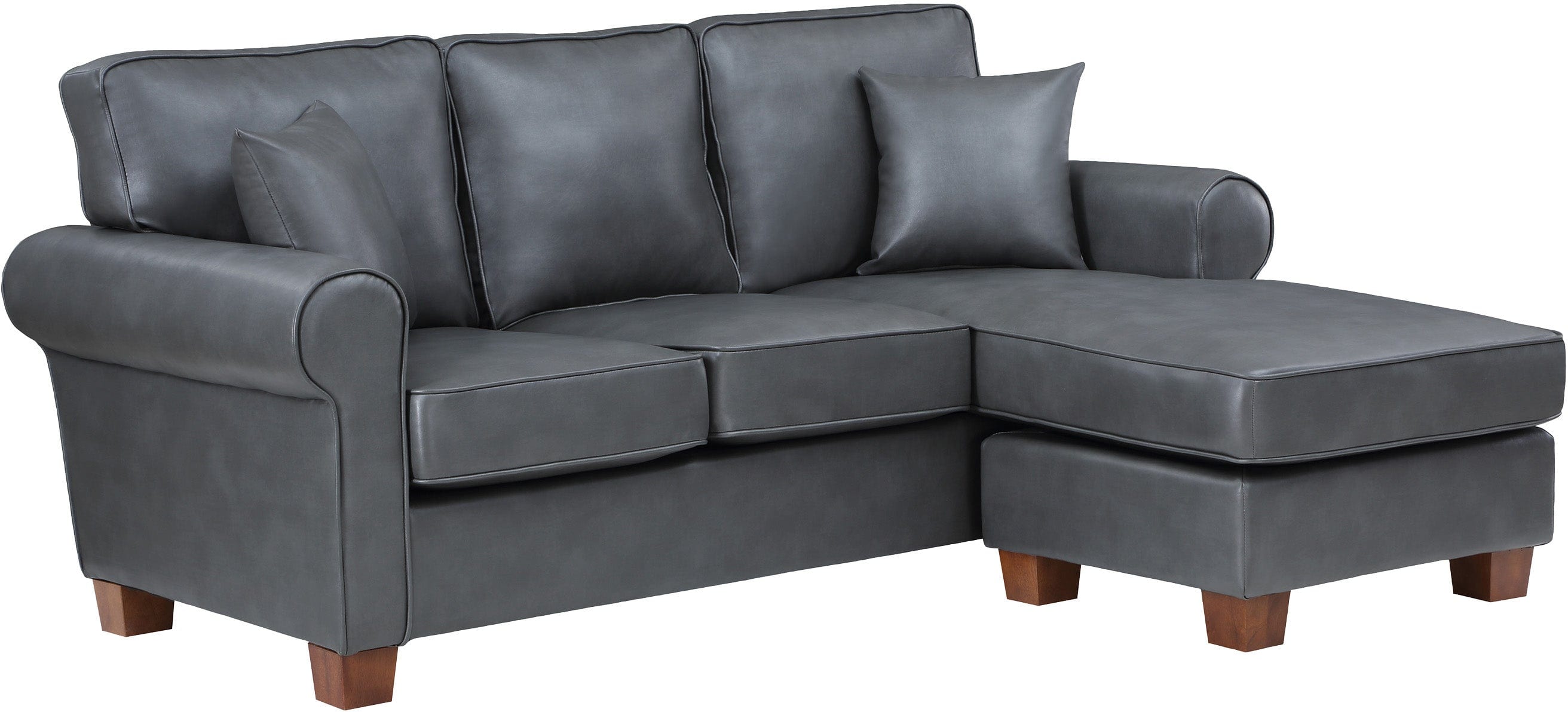 Office Star Rylee Rolled Arm Sectional Sofa [RLE55] - Modern Living Room Furniture for Home & Office Comfort