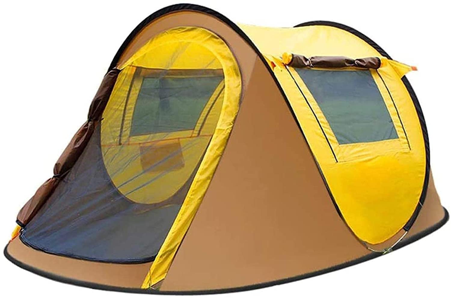 ATAAY Instant Pop Up Camping Tent - Waterproof & Sun Protection Dome Tent for 2-3 People - Portable Lightweight for Outdoor Hiking, Backpacking & Family Camping (Yellow) | Perfect for Beach, Picnic & Festival Use