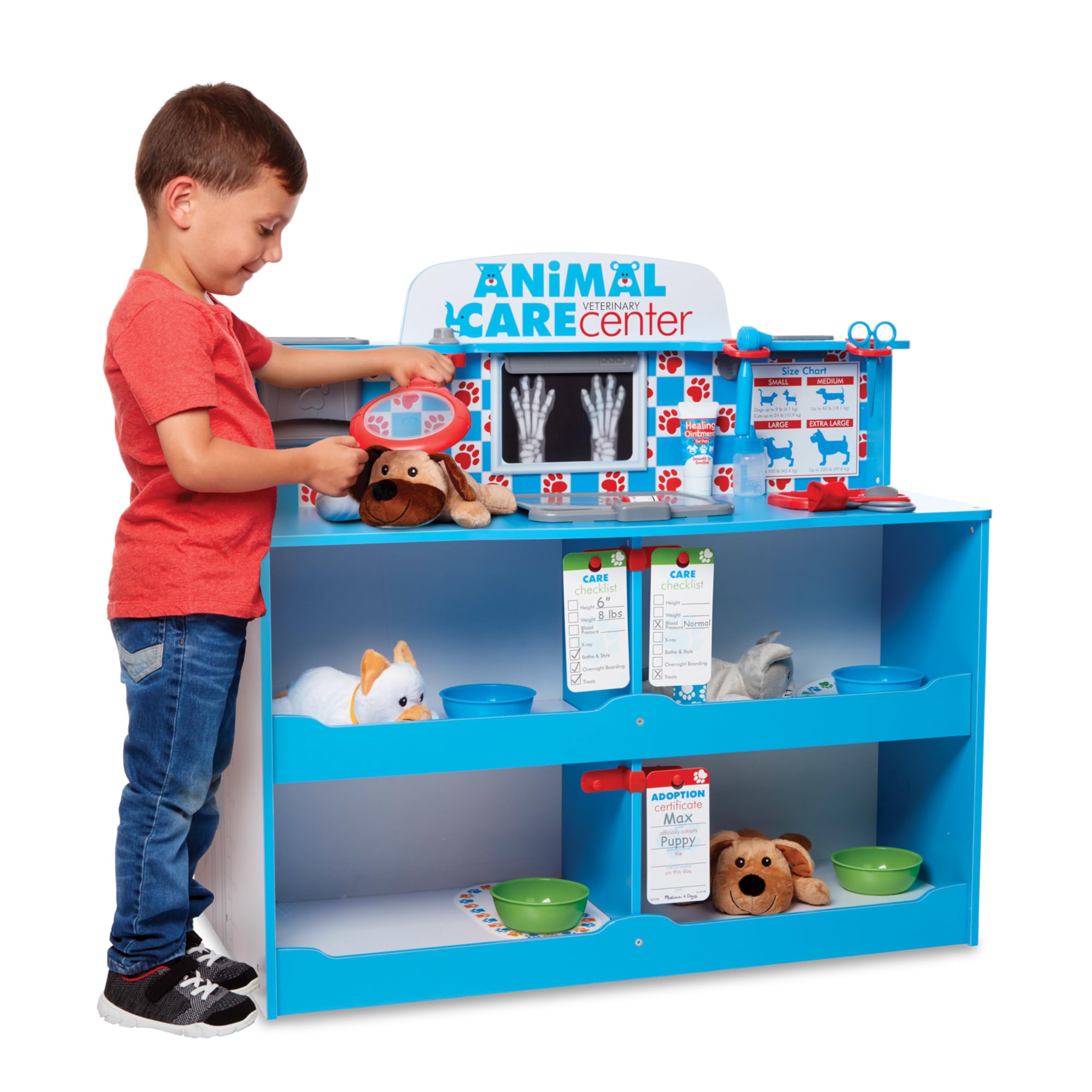 Melissa & Doug Wooden Animal Care Veterinarian & Groomer Activity Center - Pretend Play Vet Set for Kids with Stuffed Animals | Perfect for Imaginative Play, Role-Playing Games & Early Childhood Development