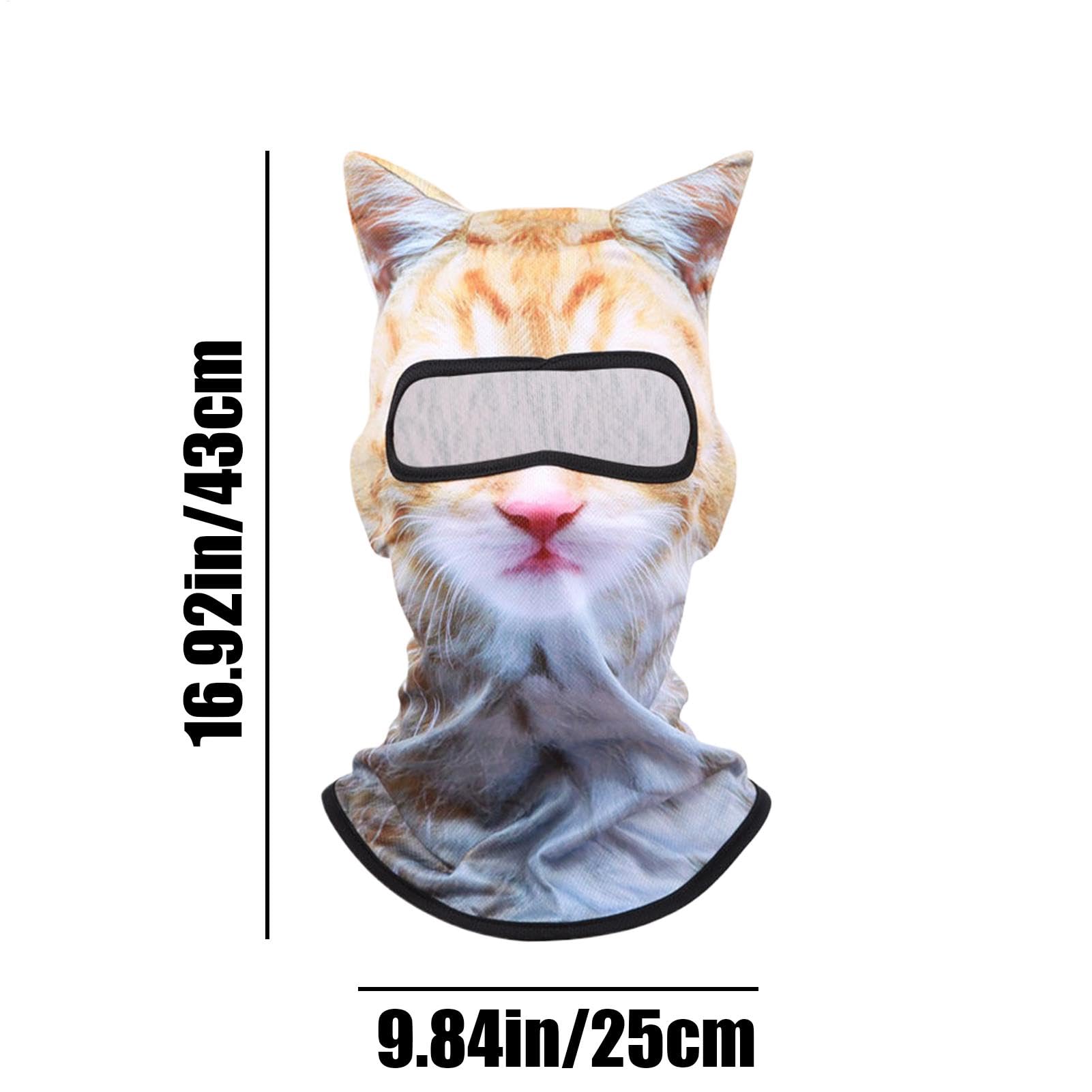 Sunproof Animal Print Face Cover - Cute Ski Mask with Ears for Adults | UV Protection Balaclava for Skiing, Snowboarding & Outdoor Winter Activities