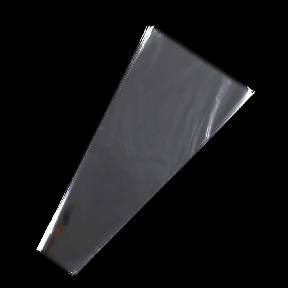 200 Pcs Clear Plastic Flower Bouquet Sleeves - Transparent Cellophane Gift Wrap Bags for Roses, Wedding Bouquets & Valentine's Day Gifts - Perfect for Florists, DIY Flower Arrangements & Party Decorations