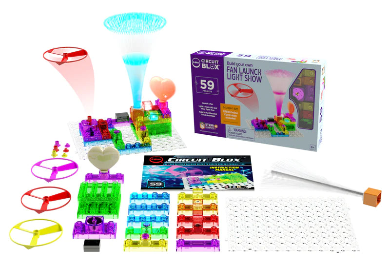 Circuit Blox™ BYO Fan Light Show Kit - 59 STEM Projects for Students | Science Experiments & DIY Electronics for Classroom & Home Learning