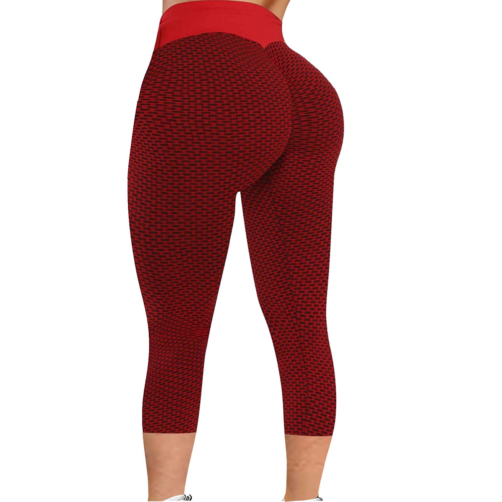 Women's High Waisted Butt Lifting Yoga Leggings - Tummy Control Workout Pants with 4-Way Stretch for Gym, Running & Fitness | Tick Tock Cropped Activewear for Women