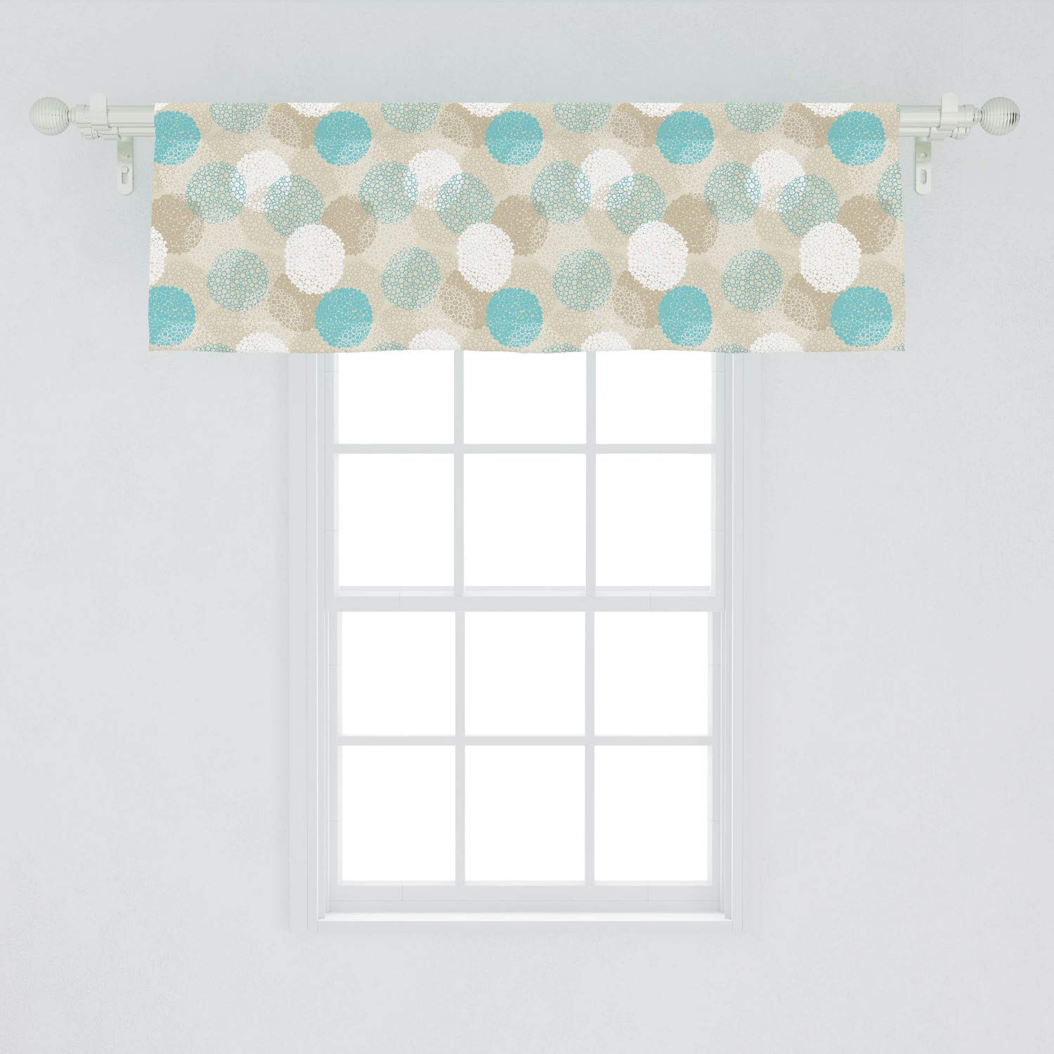 Ambesonne Abstract Window Valance - Pastel Dots & Circles Design, 54