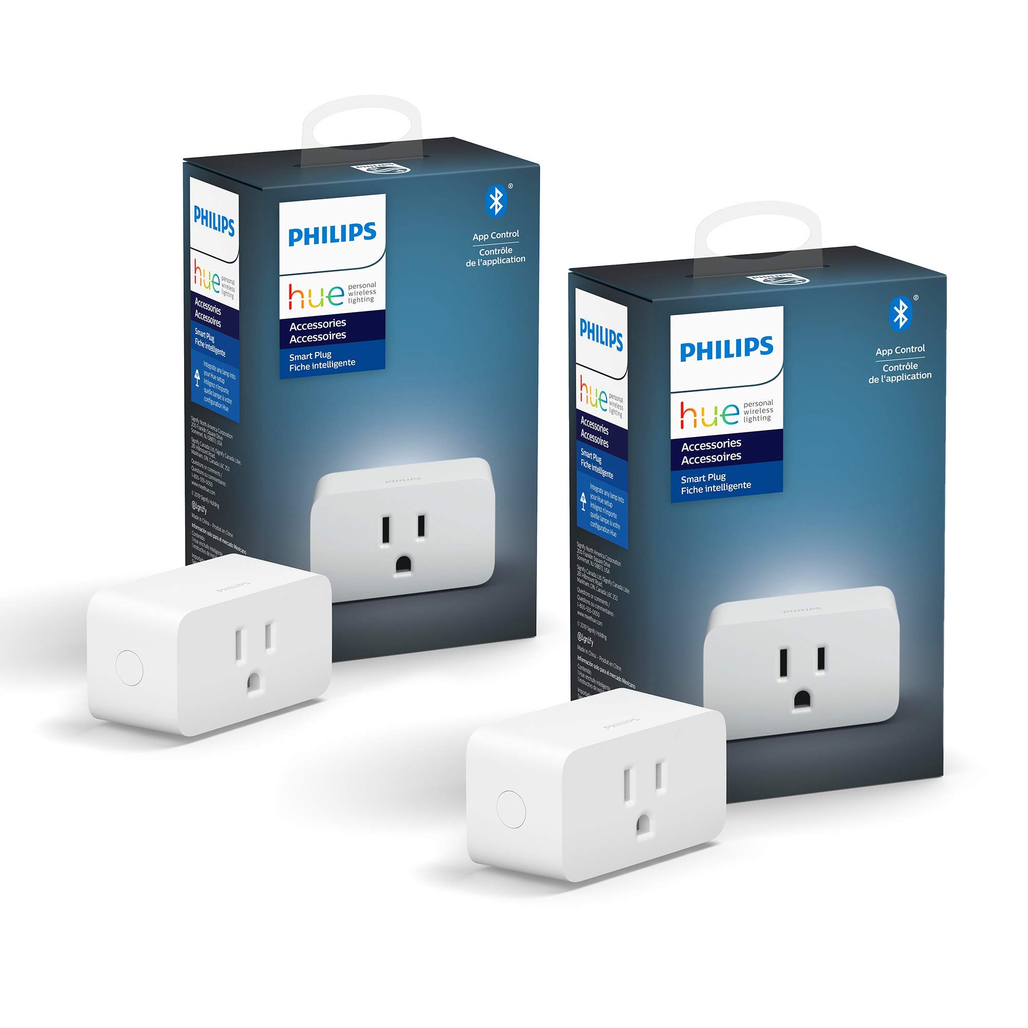 Philips Hue Smart Plug 2 Pack - White - Wireless Smart Home Light Control - Works with Alexa, Google Assistant & Apple HomeKit - Perfect for Bedroom, Living Room & Home Automation