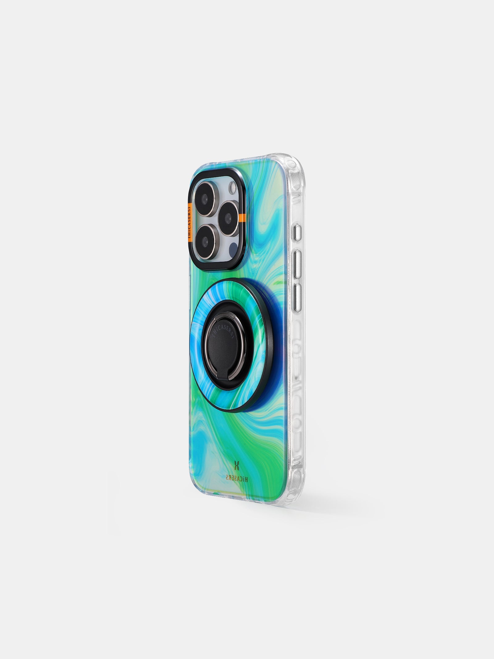 Magnetic Ring Spinner Stand - Magsafe Compatible Phone Holder for iPhone 15/14/13, Aqua Jade Color - Perfect for Desk, Car, and Home Use