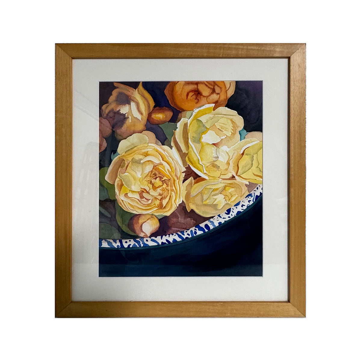 Authentic Signed Bowl of Roses Painting 1995 - Vintage Floral Artwork for Home Decor & Gift Giving