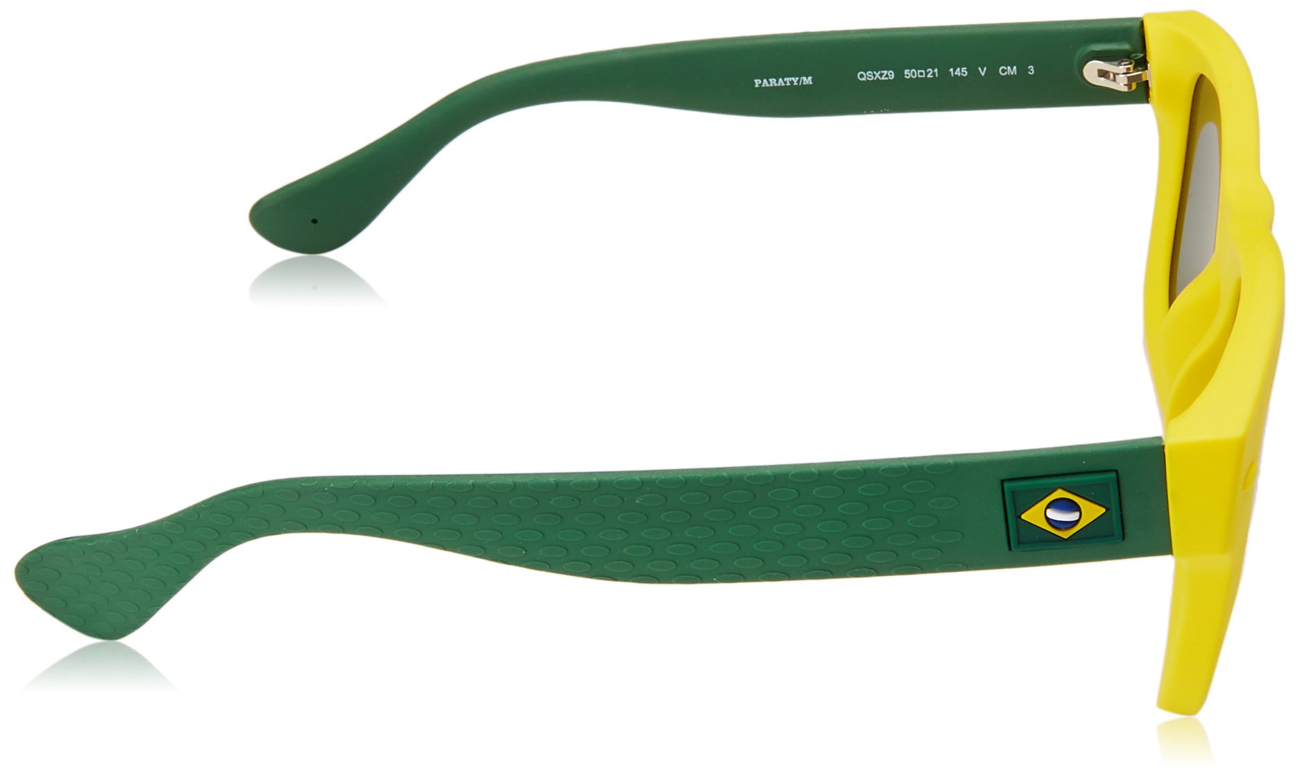 Havaianas Paraty Square Sunglasses - 50mm UV Protection, Yellow Green Frame - Perfect for Beach, Travel & Outdoor Activities