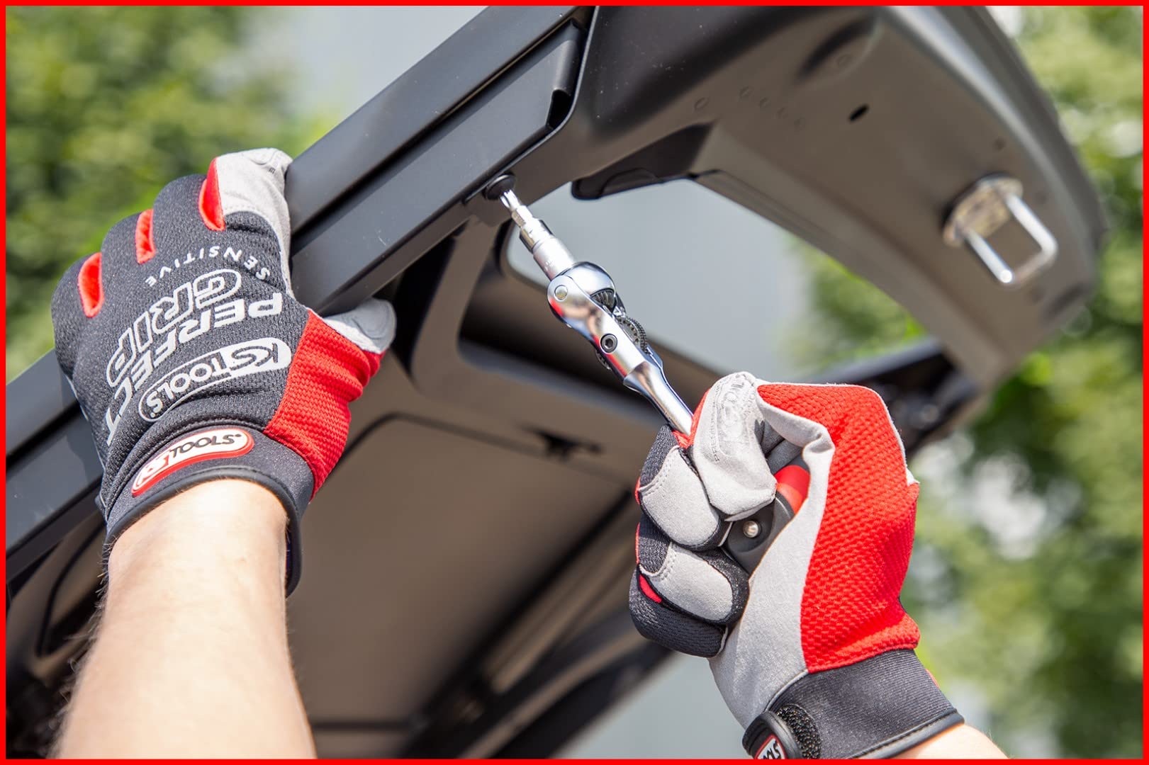 KS Tools 914.1405 Mini T-Handle Swivel Head Ratchet - Compact Hand Tool for Tight Spaces, Automotive & DIY Repairs | Perfect for Mechanics, Home Improvement & Small Engine Work
